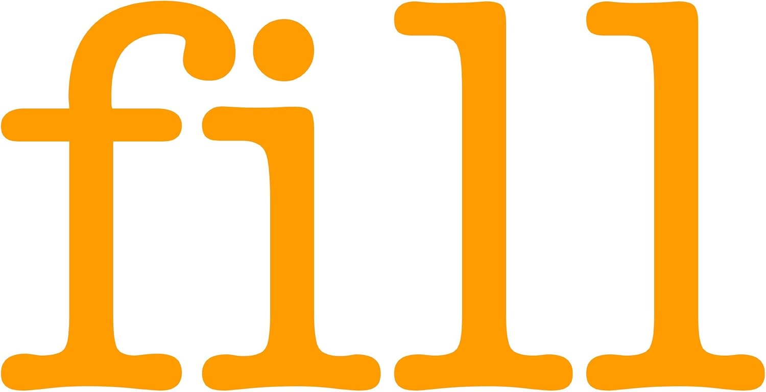 fill Giant Word Wall Sticker, Light Orange, 60 Wall Decor