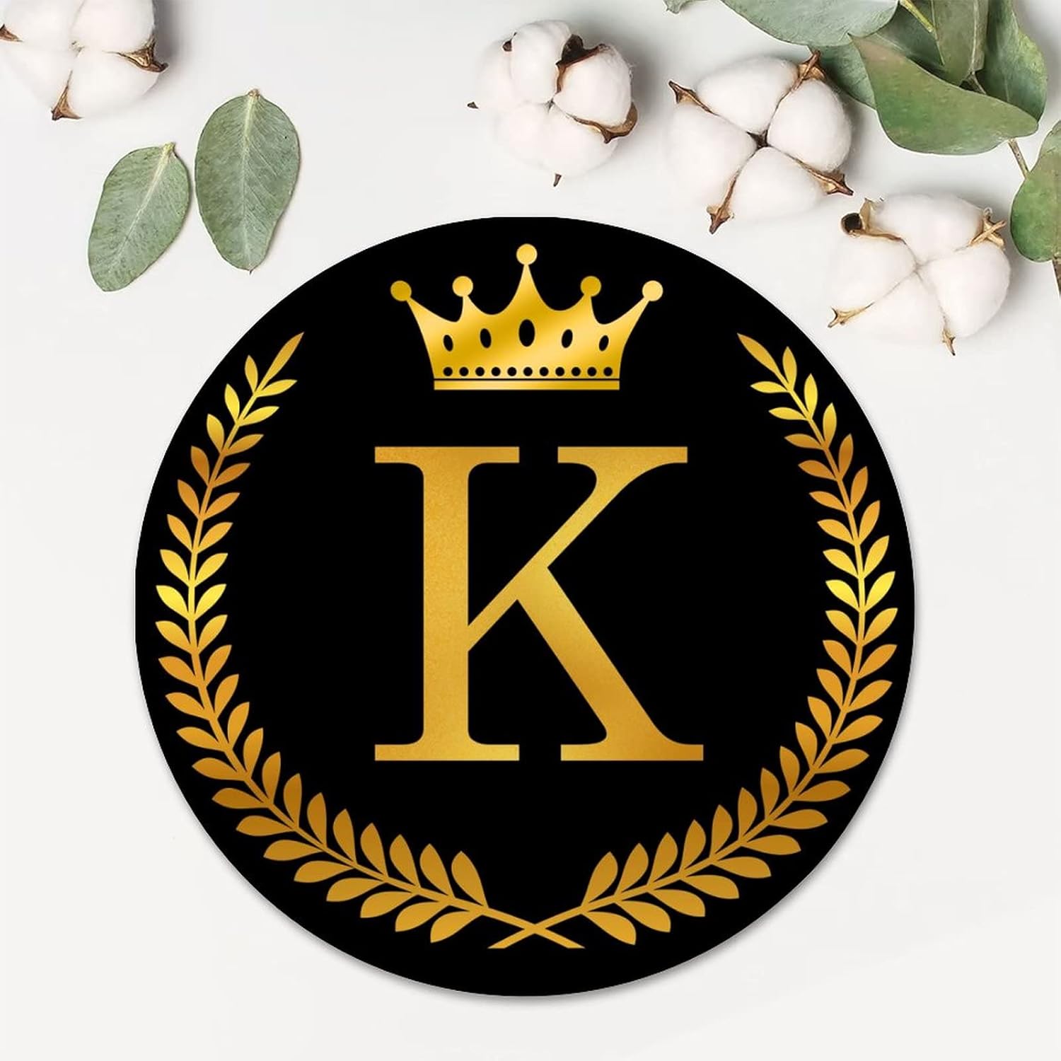 Amazon.com: 100 Pieces Round Stickers 1.5 Inch,Gold Crown Wreath ...