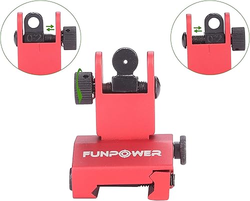Miniatura 4 de Funpoweroptics Táctica Flip Up 45 grados Offset Frente y Trasero Hierro Backup Vista Ajuste Picatinny 0.787 in Rail Weaver