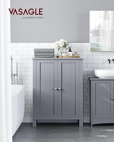 Miniatura 2 de VASAGLE Floor Storage Cabinet, Freestanding Storage Unit with 2 Adjustable Shelves, for Bathroom Living Room Dining Kitchen, 11.8 x 23.6 x 31.5