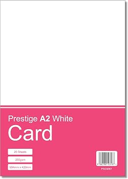 A2 White Card - 250gsm Craft Card - 20 Sheets