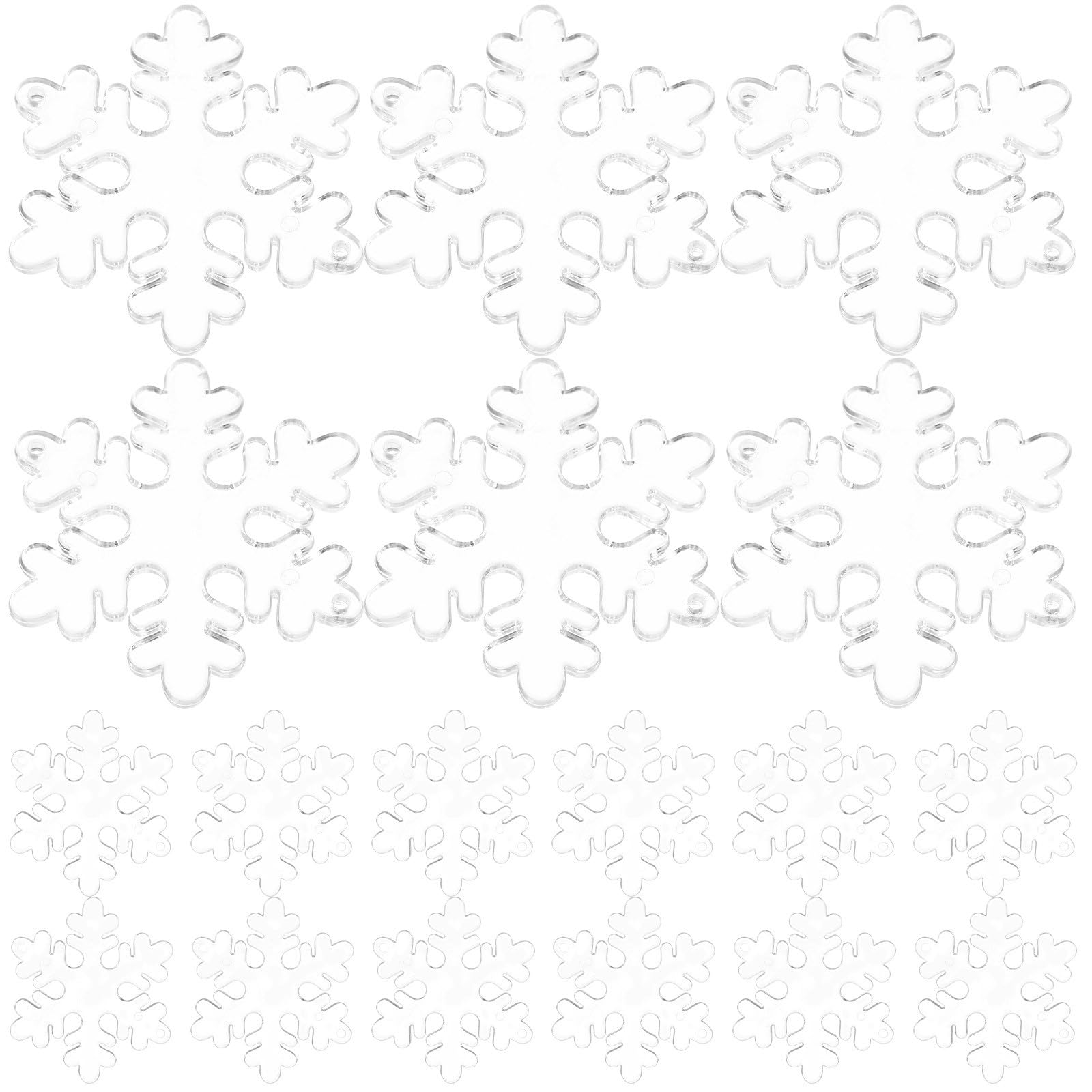 Toyvian 300 Stück Transparenter Acryl Schneeflocken Anhänger