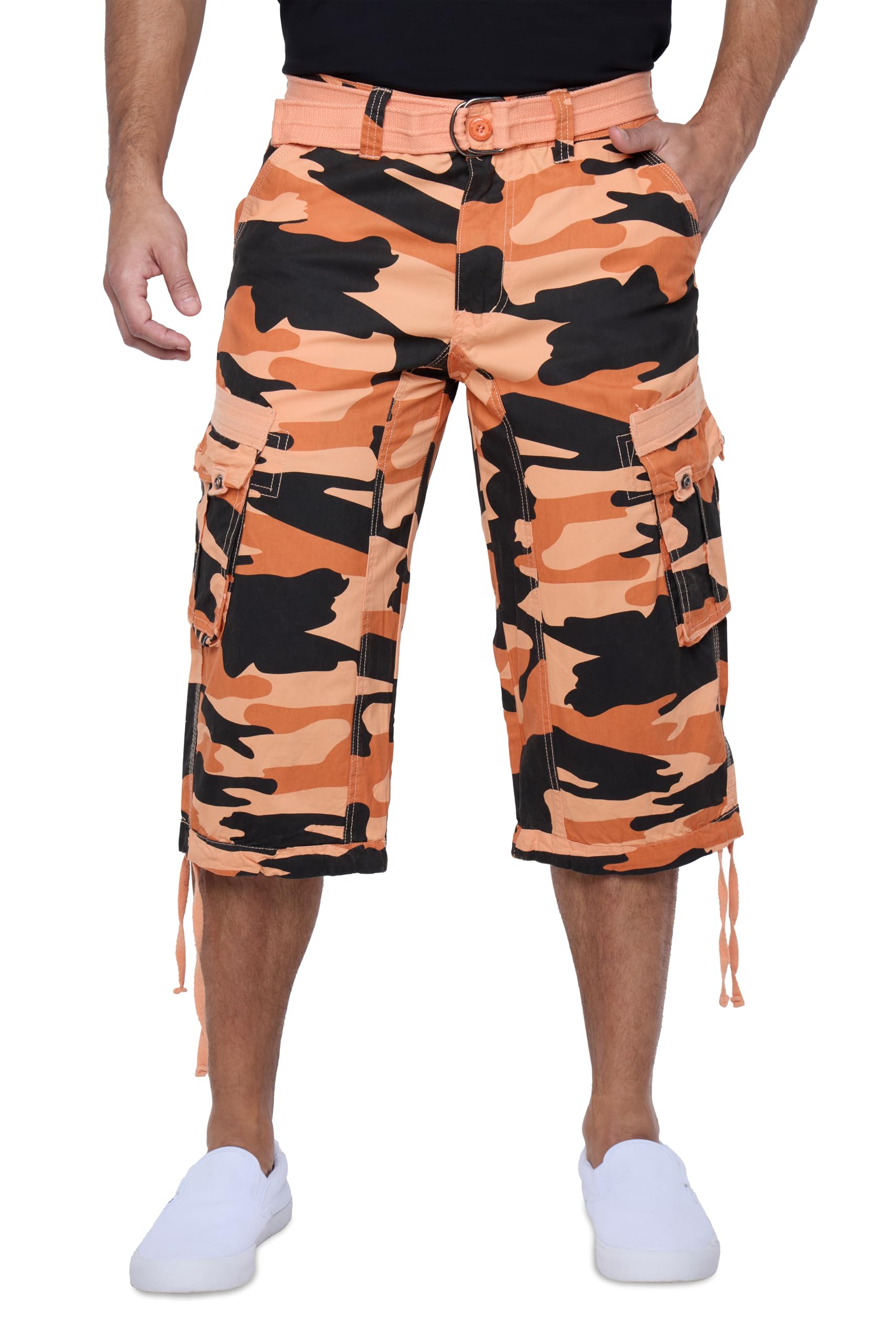 X RAY Men's Belted Tactical Cargo Long Shorts 18
