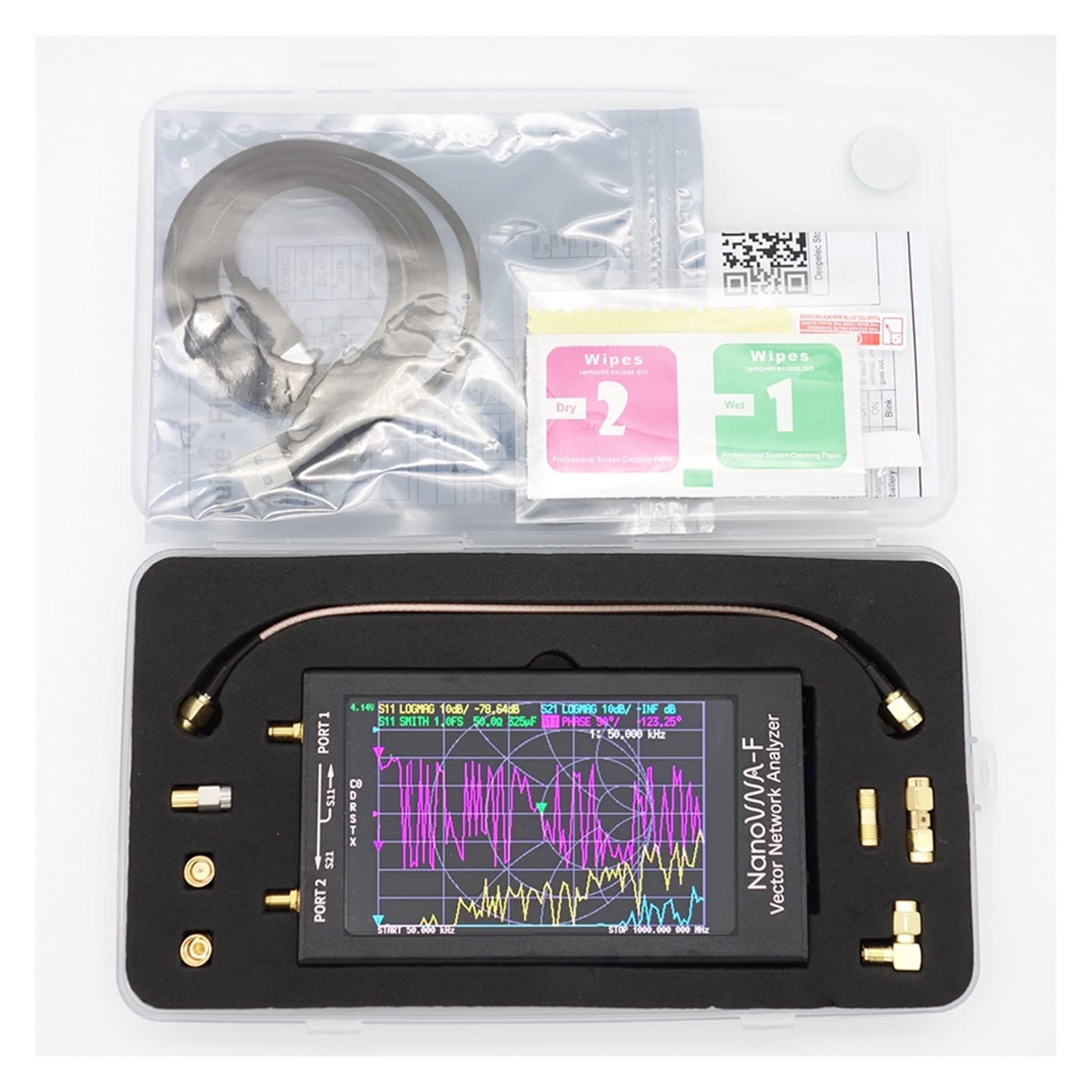 Analizador de Red, Analizador de red vectoriales 4.3 pulgadas F. Soporte 5 0k-1.5g antena HZ(1+RF KIT)