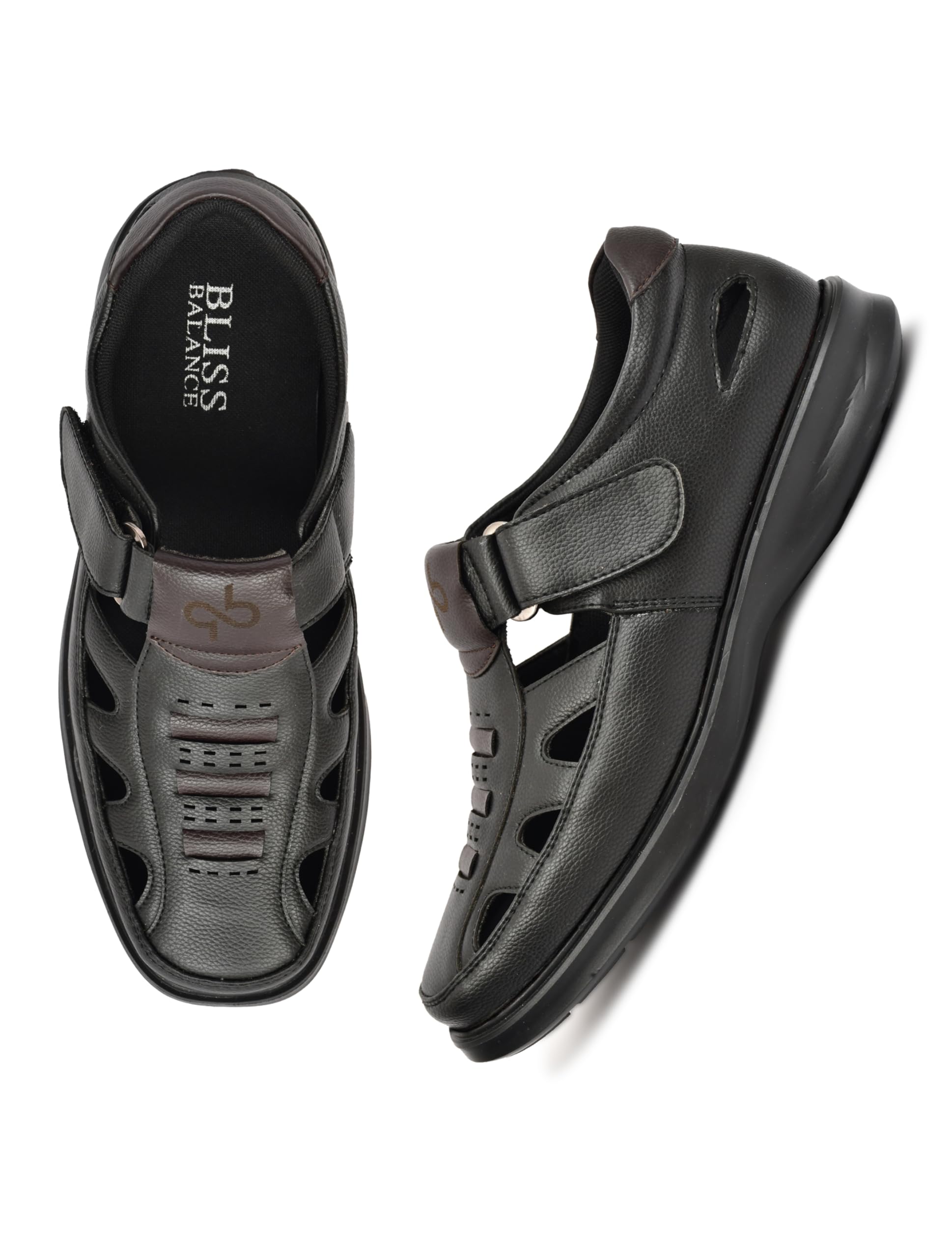 Super Soft Ortho Friendly Adjustable Velcro strap Doctor Sandal & Cushioned Footbed Lightweight Anti-Slip Sole Casual Sandals in Dual Comfortable Stylish for Men BB1037-image-14