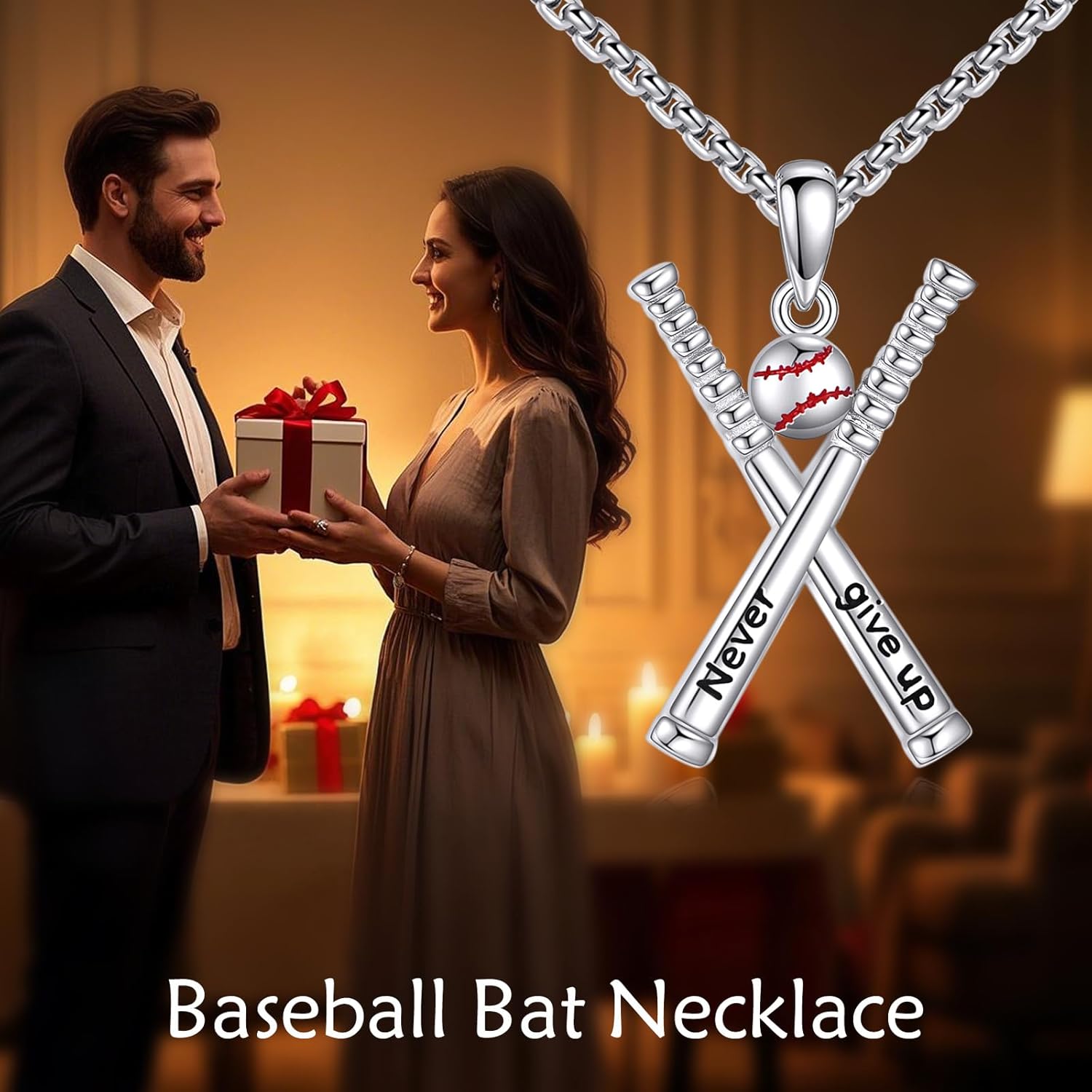 YFN Sport Necklace Sterling Silver Never Give Up I Can Do All Things Pendant Jewelry Sport Gifts for Women Men - Image 6