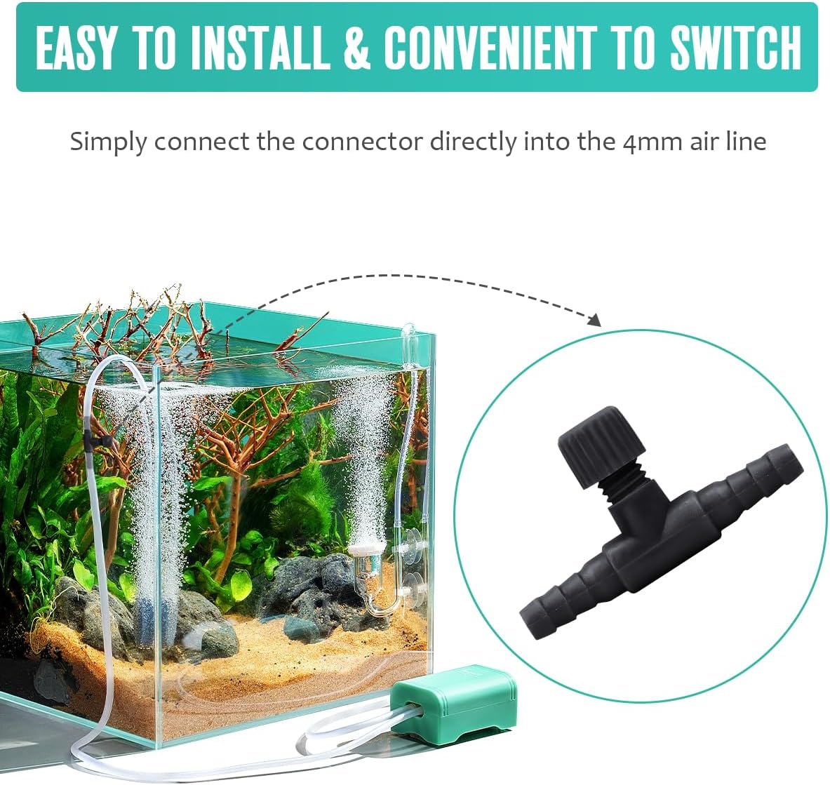 Aquarium Air Pump Accessories Fish Tank Oxygen Regulator 15 Pieces Plastic Air Control Valve Tube Pipe Fitting with Portable Box