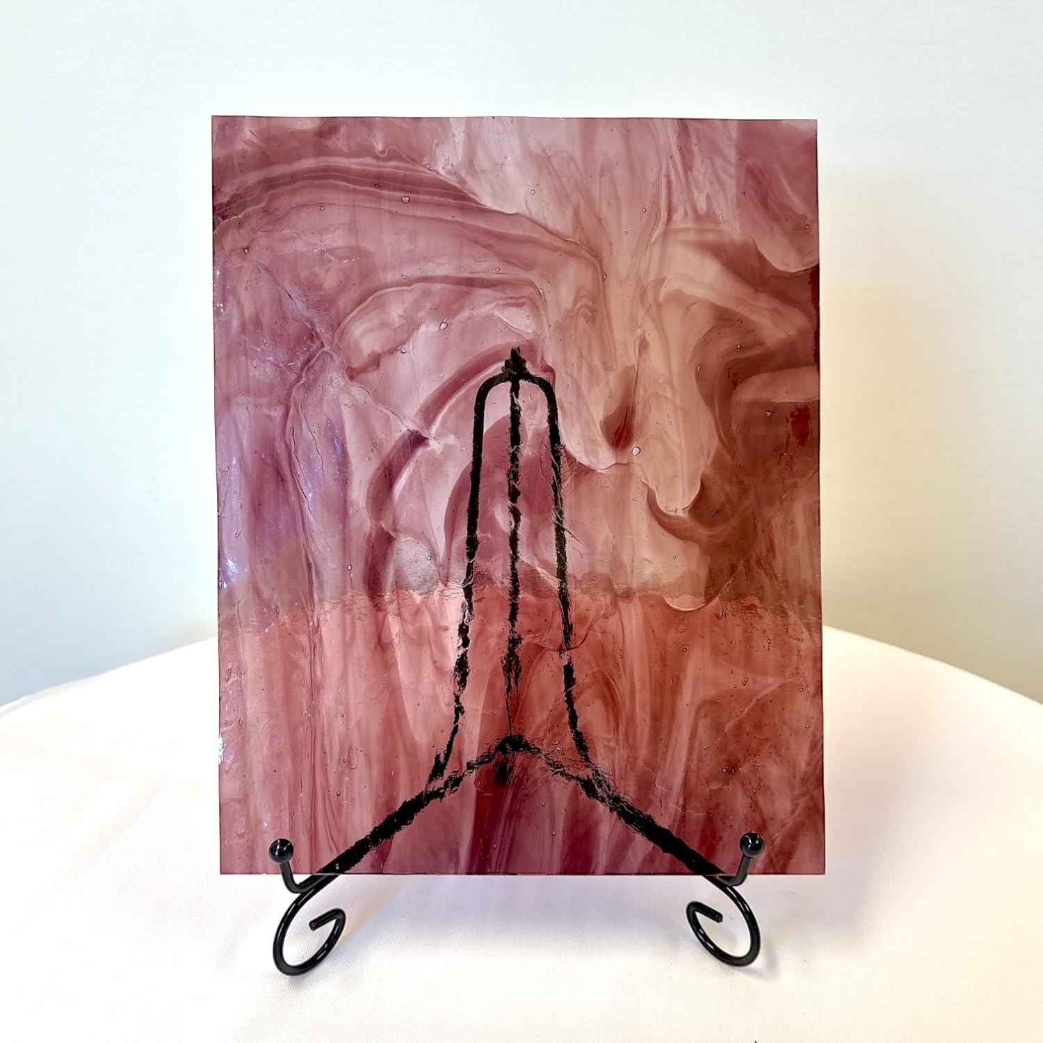 Wissmach Stained Glass Sheet: Medium Purple w/Streaks of Dark Purple (8"x12"-1 Sheet) by BiNARi Glass Studio
