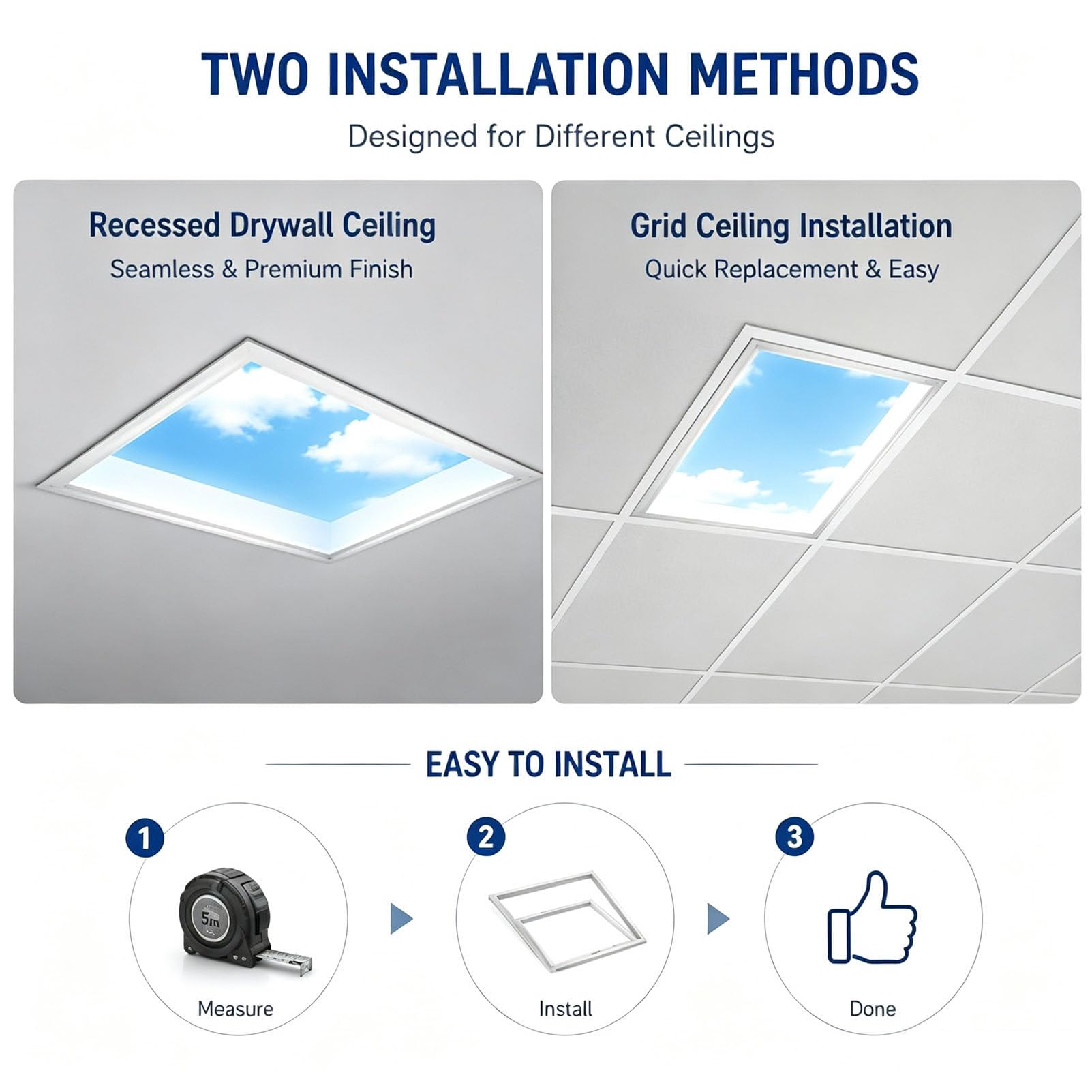 Lucernario Artificiale a LED da soffitto ModularCeiling-60x120