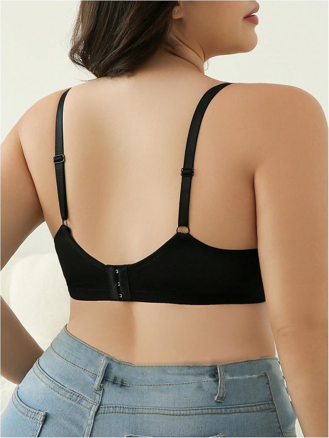 MakeMeChic Women's Plus Size Mesh Bra Push Up Underwire Cut Out Full Coverage Bras - Image 2