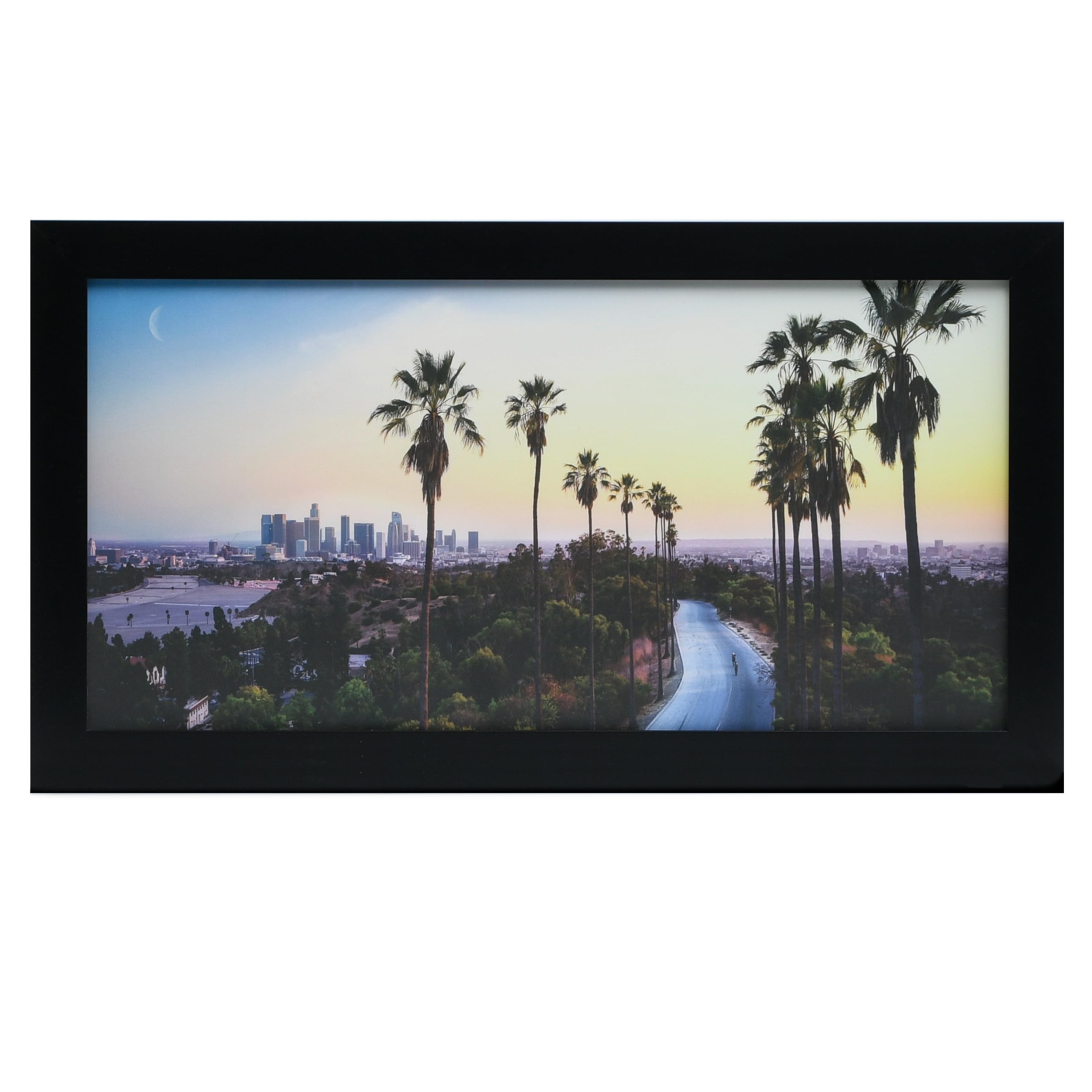 Frame Amo 12x24 Black Solid Wood Poster Frame, Tempered Glass Front, 1.5 inch Wide and 1 inch Deep Border