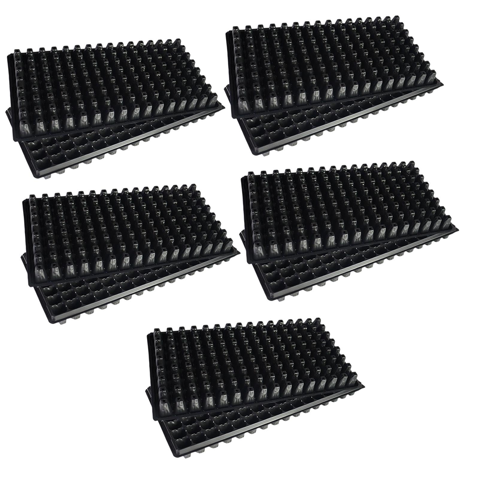 Perfeclan 10 Piezas Bandejas de Propagación para Semilleros con 128 Cavidades y Canales de Absorción Hechas de PP Reutilizables Recomendadas para Jardín E, 80g