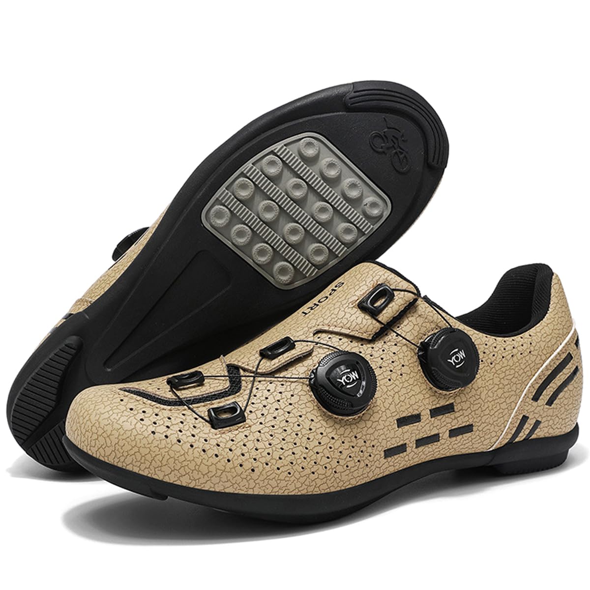 Scarpe da Ciclismo Uomo Strada, Scarpe da Strada Mountain Bike | Scarpe da Bicicletta Senza Blocco con Suola in Gomma Antiscivolo Traspiranti