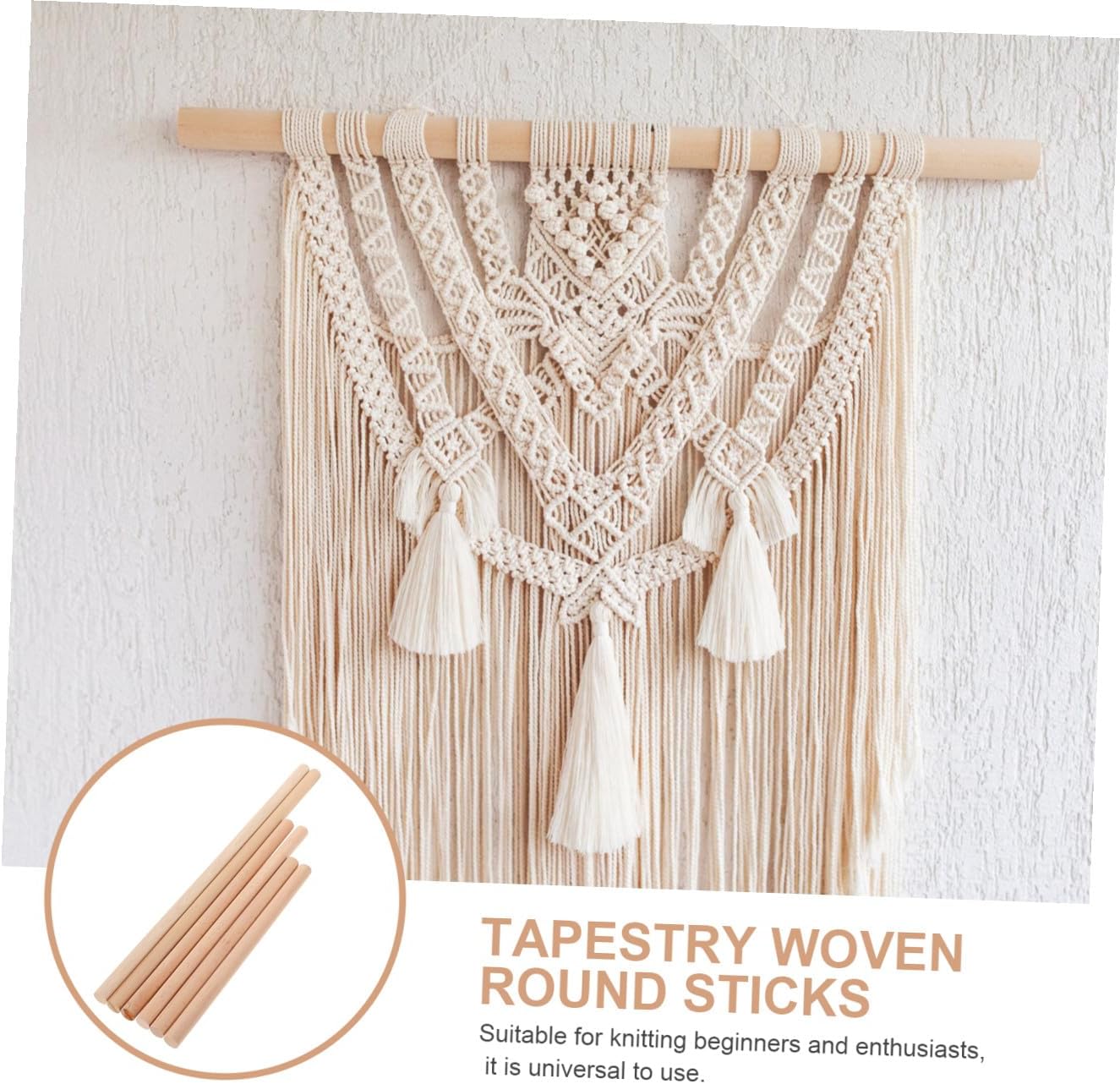 Gadpiparty 6pcs Manual Weaving Sticks Tapestry Making Tools for Projects Wooden Dowel Rods for Crafting Home Decor for Tapestry and Wall Art