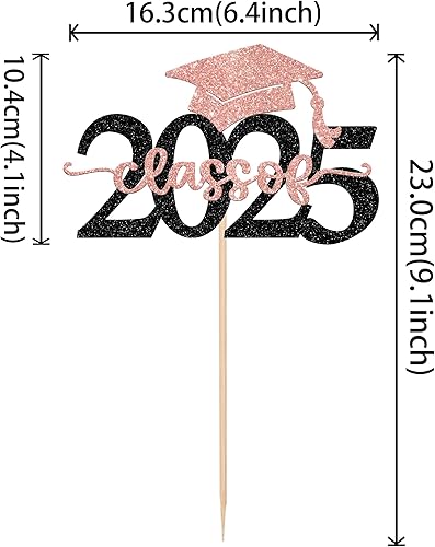 Miniatura 9 de Rsstarxi 1 paquete de decoración para pastel Class of 2023 con purpurina Felicidades Clase de 2023, Diploma de Diploma de Diploma para So Proud of