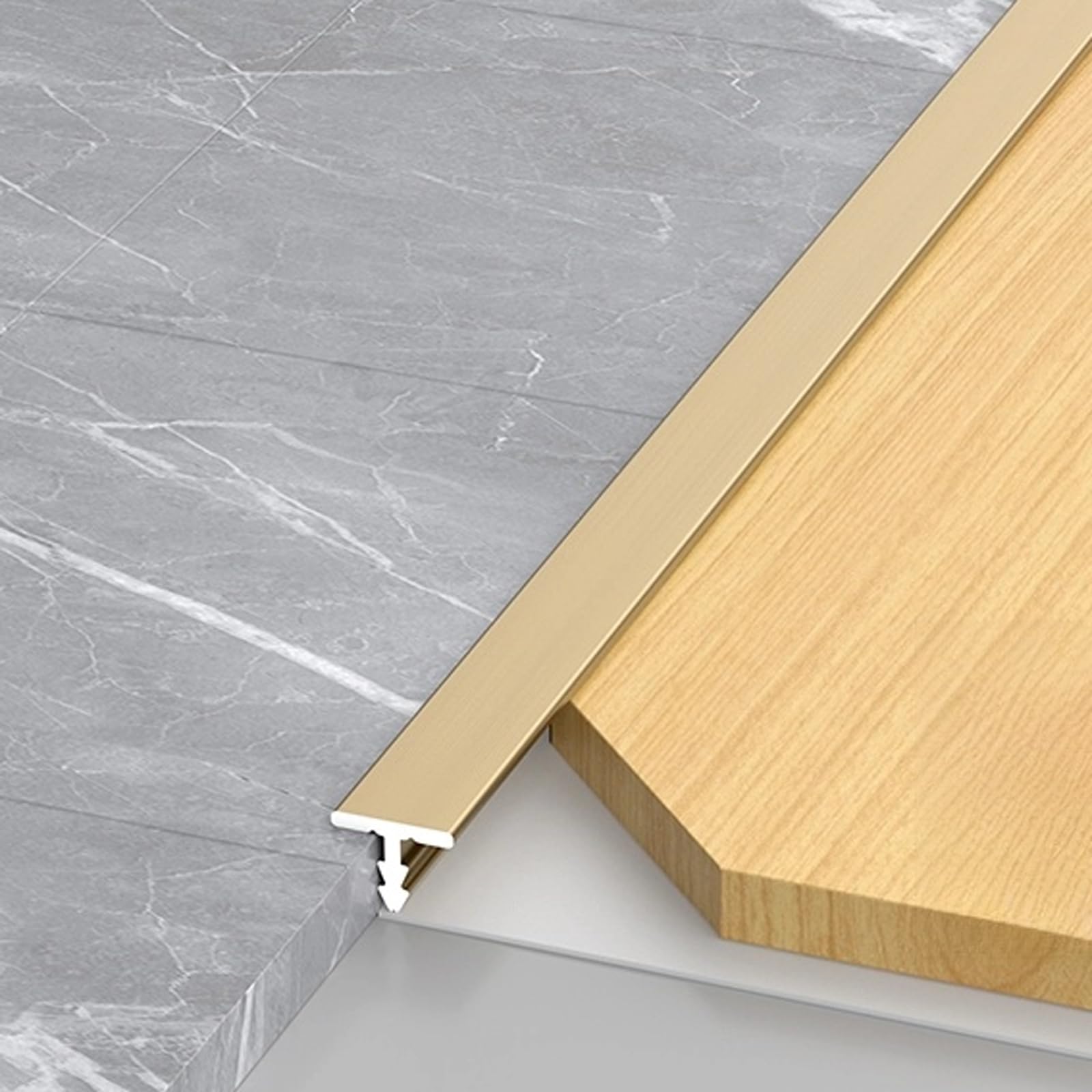 Bandes en T en aluminium anodisé haute résistance pour finitions durables de seuils de portes