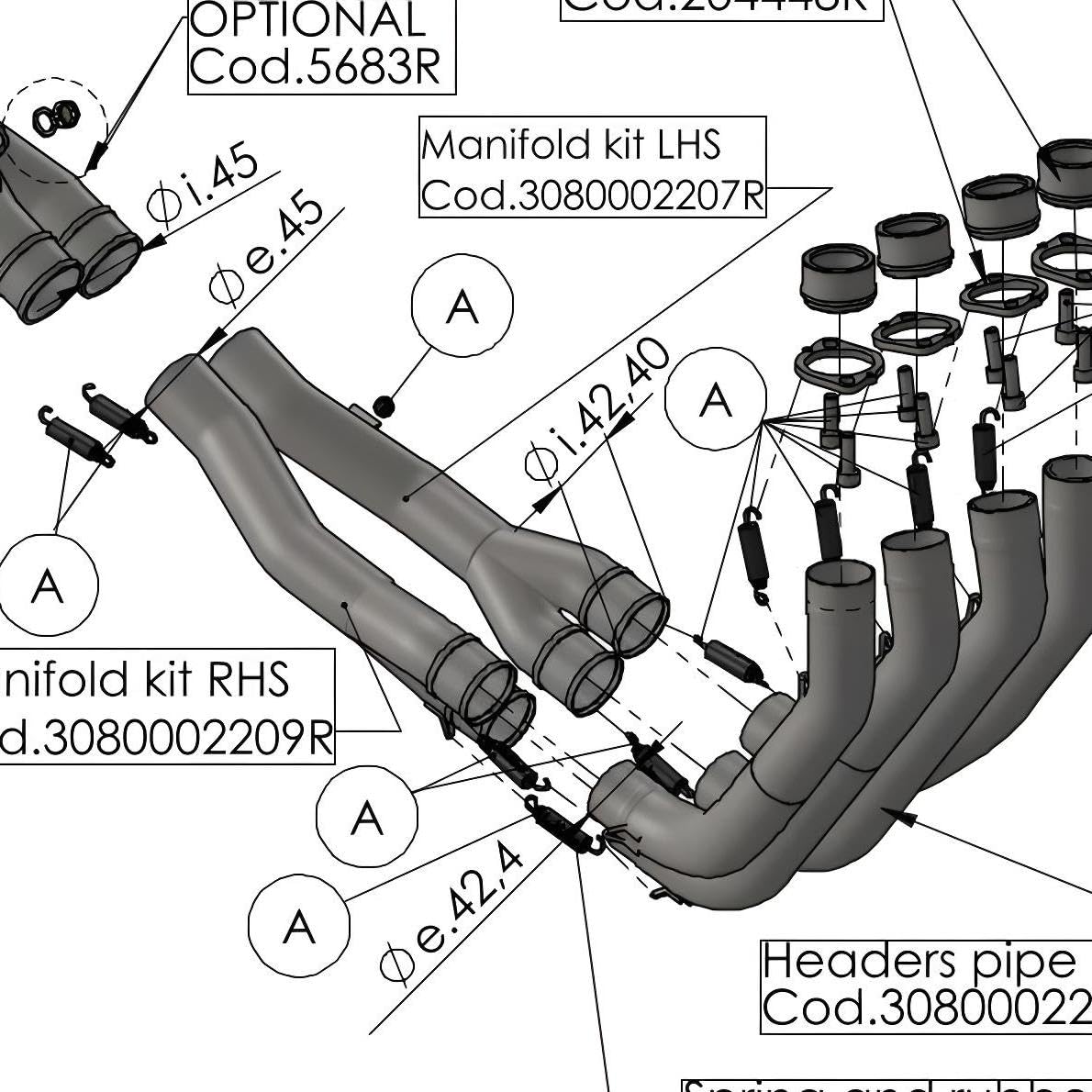 Uchwyt do rury wydechowej zestaw części zamiennych LeoVince zestaw mocujący układ wydechowy do Suzuki GSX-R 1000 rok prod. 2019