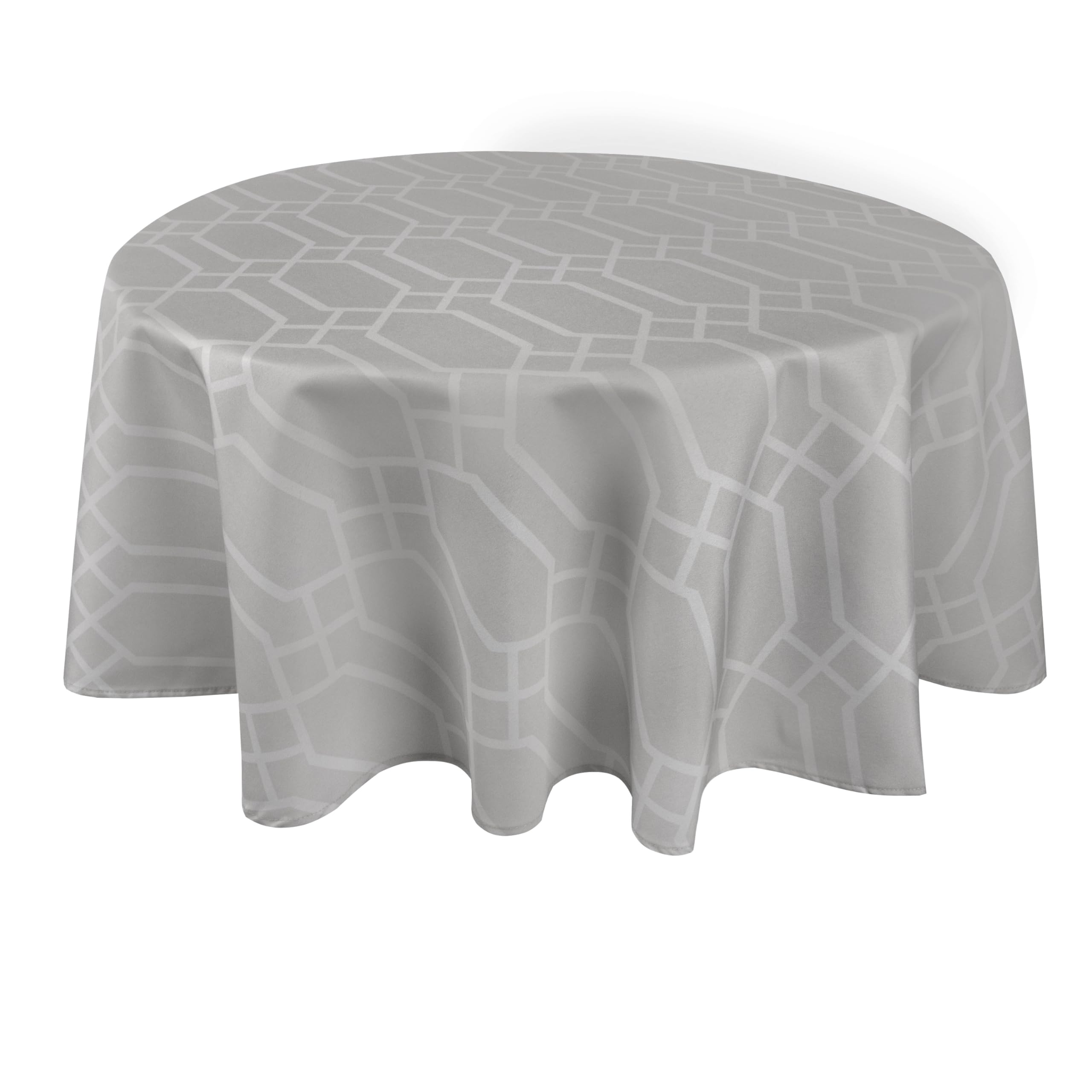 Valia Home® Tablecloth with Teflon coating suitable for indoor & outdoor use in different designs | Tablecloth is water & dirt repellent thanks to reliable lotus effect | round 140 cm grey