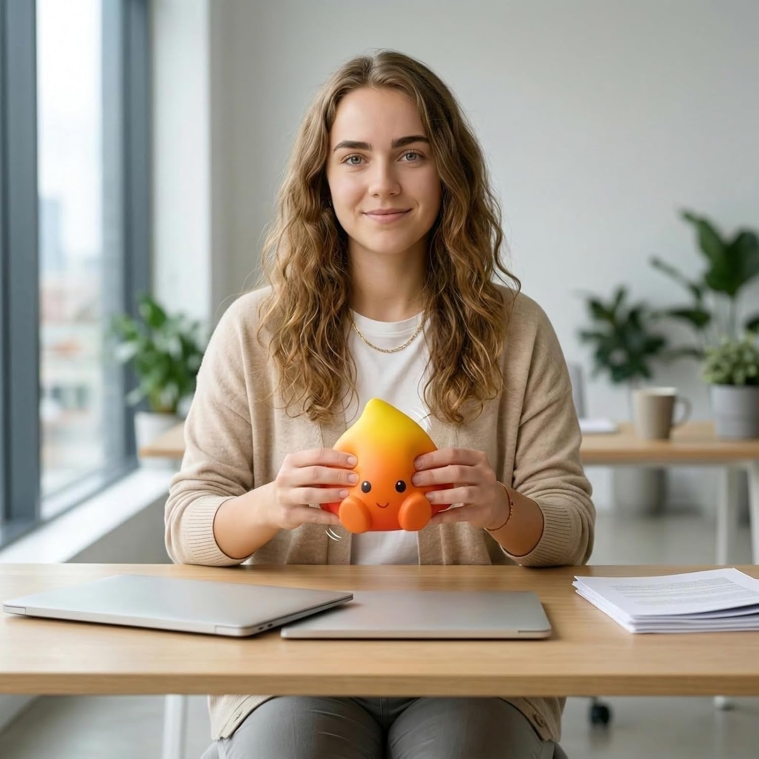 Dynamic Flame Squishy Toy Soft TPR Material Slow Rebound Stress Relief Toy Portable Vent Gadget for Daily Relax Use