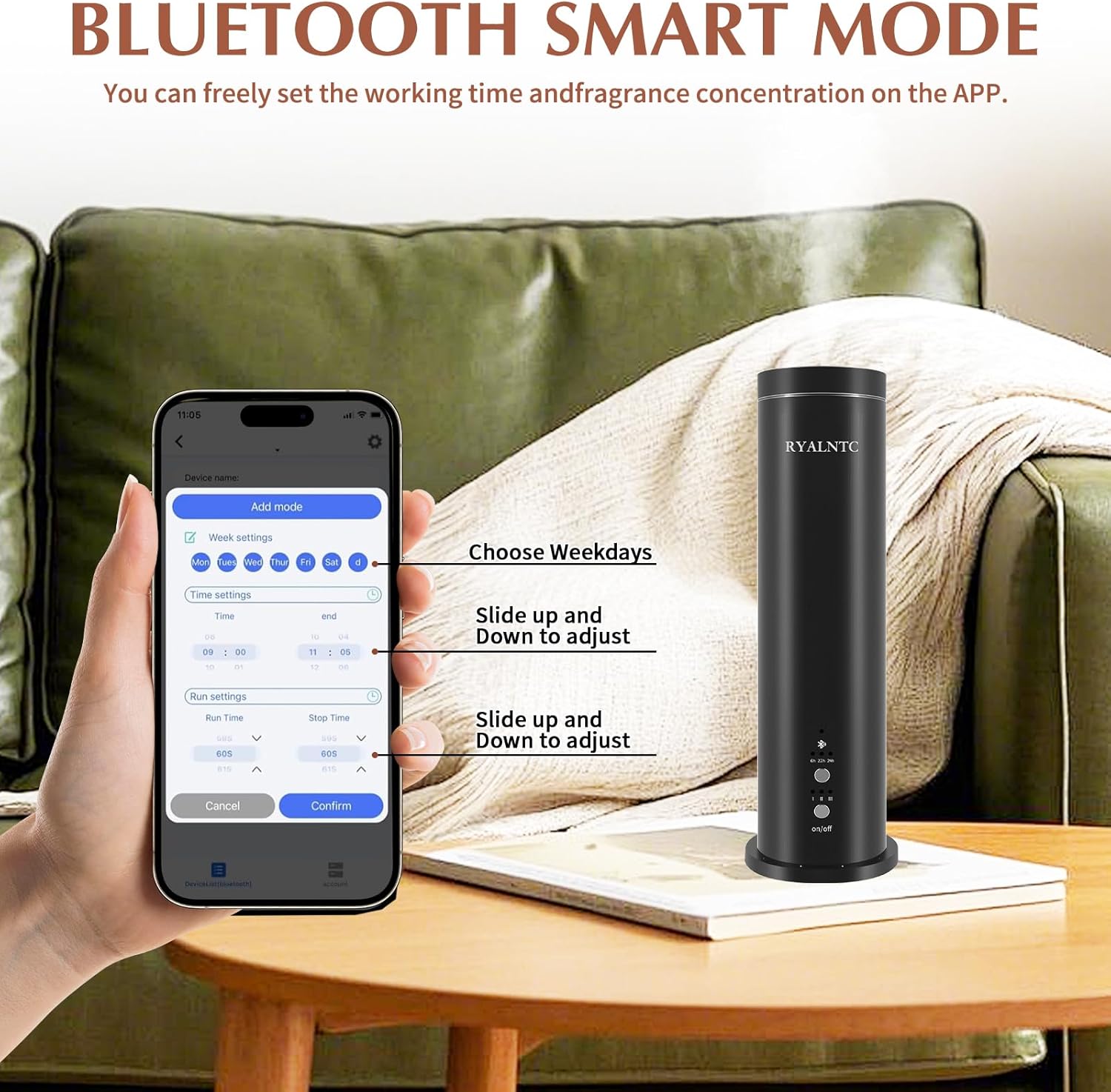 Waterless Scent Diffuser Kit,100ml Essential Oil Diffuser-Remote Control 2000Sq Ft Coverage Large Room Scent Diffuse for Home, Office, Hotel and Spas-Aromatherapy, 5 Essential Oils Include - Image 9