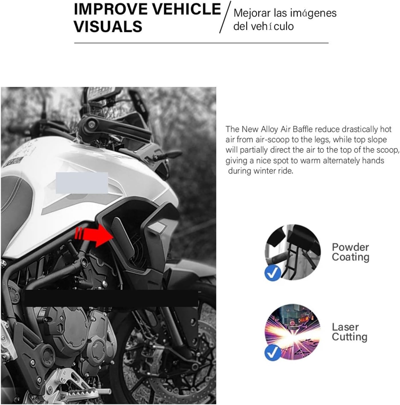 Compatible with Tiger 900 GT PRO Low Tiger900 2020- Rally PRO Radiator Fan Airflow Air Deflectors Compatible with Tiger 850 Sport Motorcycle Accessories