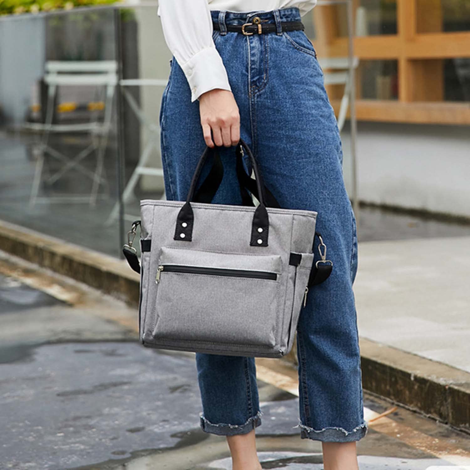 Bolsas de Almuerzo Cruzadas con Aislamiento Portátil Bolso de Tela Oxford Impermeable Contenedor de Almacenamiento Térmico Bento de Alta Capacidad para Alimentos