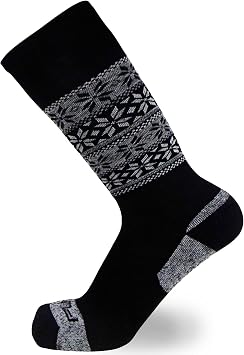 Pure Athlete Kids Alpaca Wool Ski Socks - Warm Wool Ski Sock for Boys, Girls - Skiing, Snowboarding