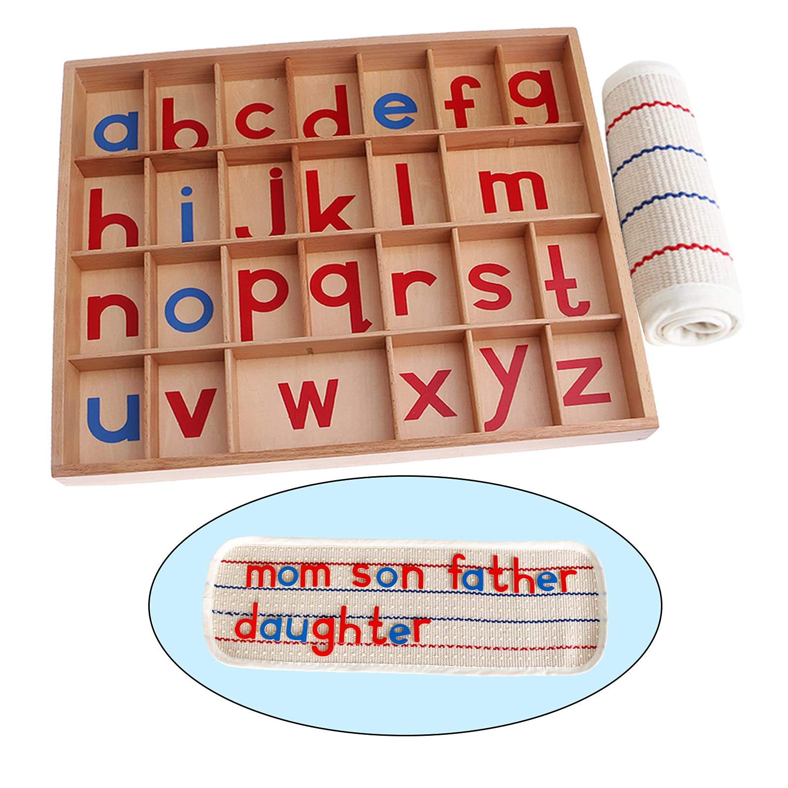 Pädagogisches Alphabet Spiel Aus Holz für Kinder: Materialien Zum Erlernen von Sprache, Rechtschreibung Und Entwicklung (3 12 Jahre), mit kleine Matte