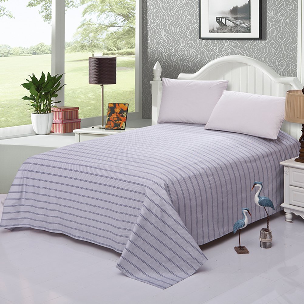 Drap en coton sergé double grand drap plat épais 230x230 pour couchage deux places