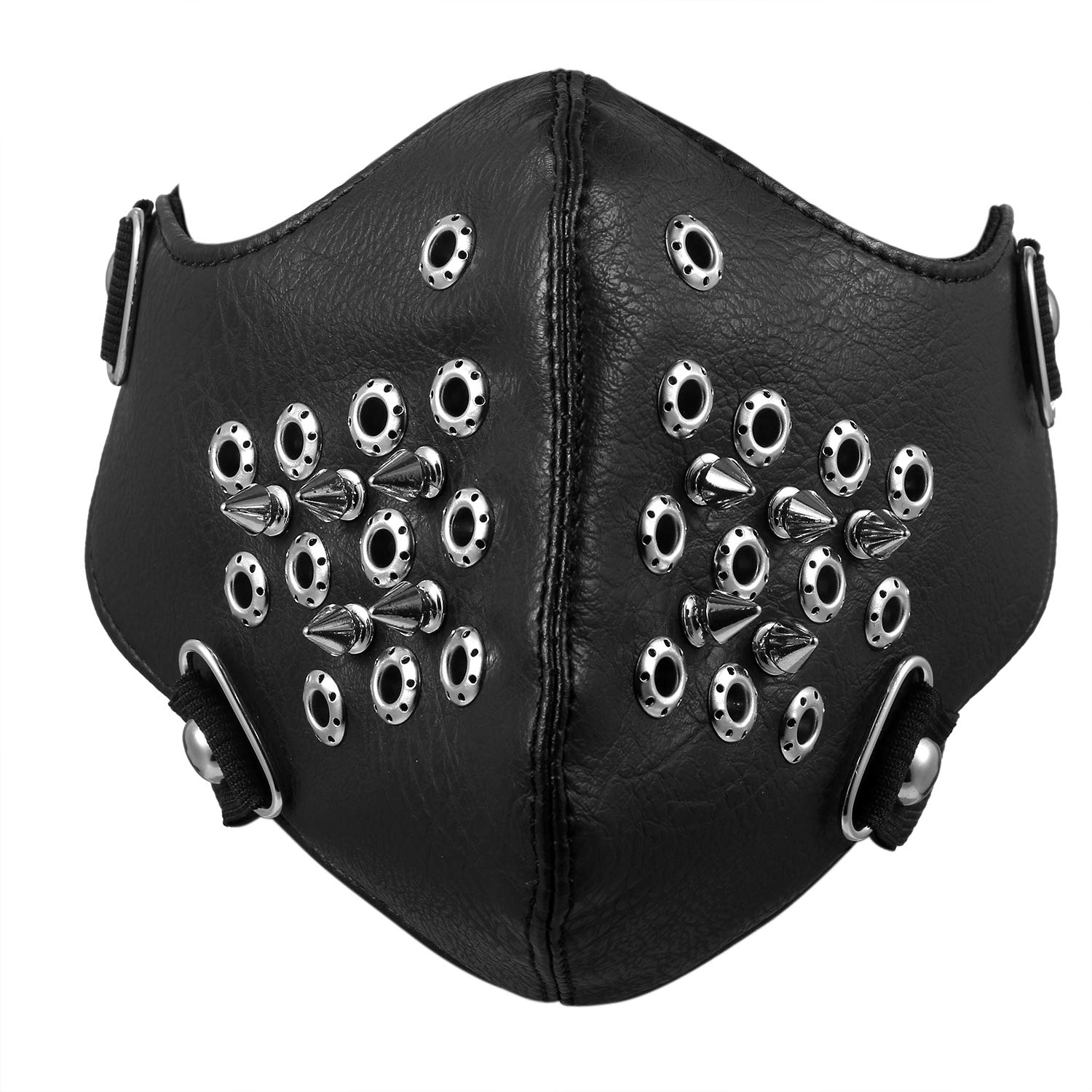 Leather Mask,Flongo Mens Motorcycle Bicycle Biker Hollow Half Face Mask,Anti-Dust Sport Mask for Men Fathers Christmas Valentine's Day