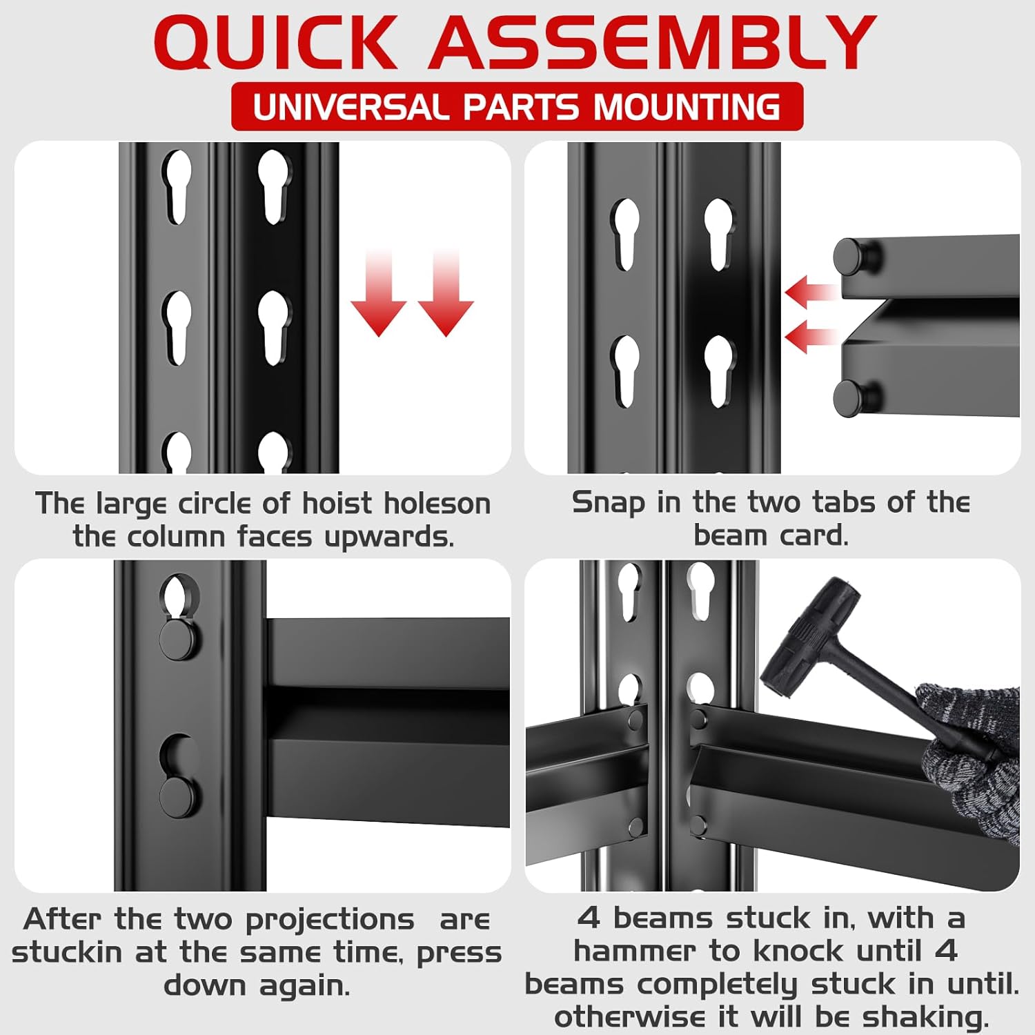 Upgraded 2020LBS Garage Shelving Units, 72" H Double Veneer Shelf Board for Waterproof and Anti-scratch, 5-Tier Storage Shelves Heavy Duty, Adjustable Metal Rack for Kitchen, Basement, Warehouse - Image 7