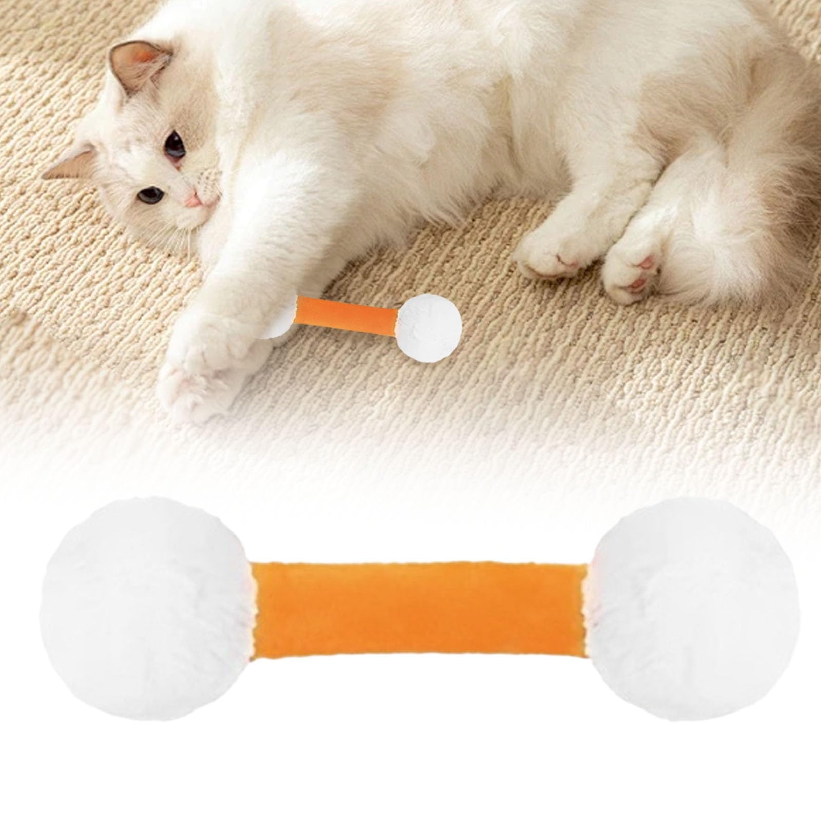 Cotton Swabs Cat Toys with Catnips,6PCS Catnip Sticks Cat Chew Toy, Natural Felt Cat Teething Stick with Catnip, Interactive Cat Kicker Toy for Indoor, Care for Anxiety Relief (D-1PC, No catnip)