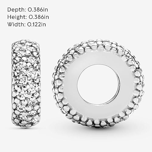 Miniatura 5 de Pandora Joyería - Espaciador de brillo transparente con circonita cúbica en plata de ley Metal Circonita cúbica