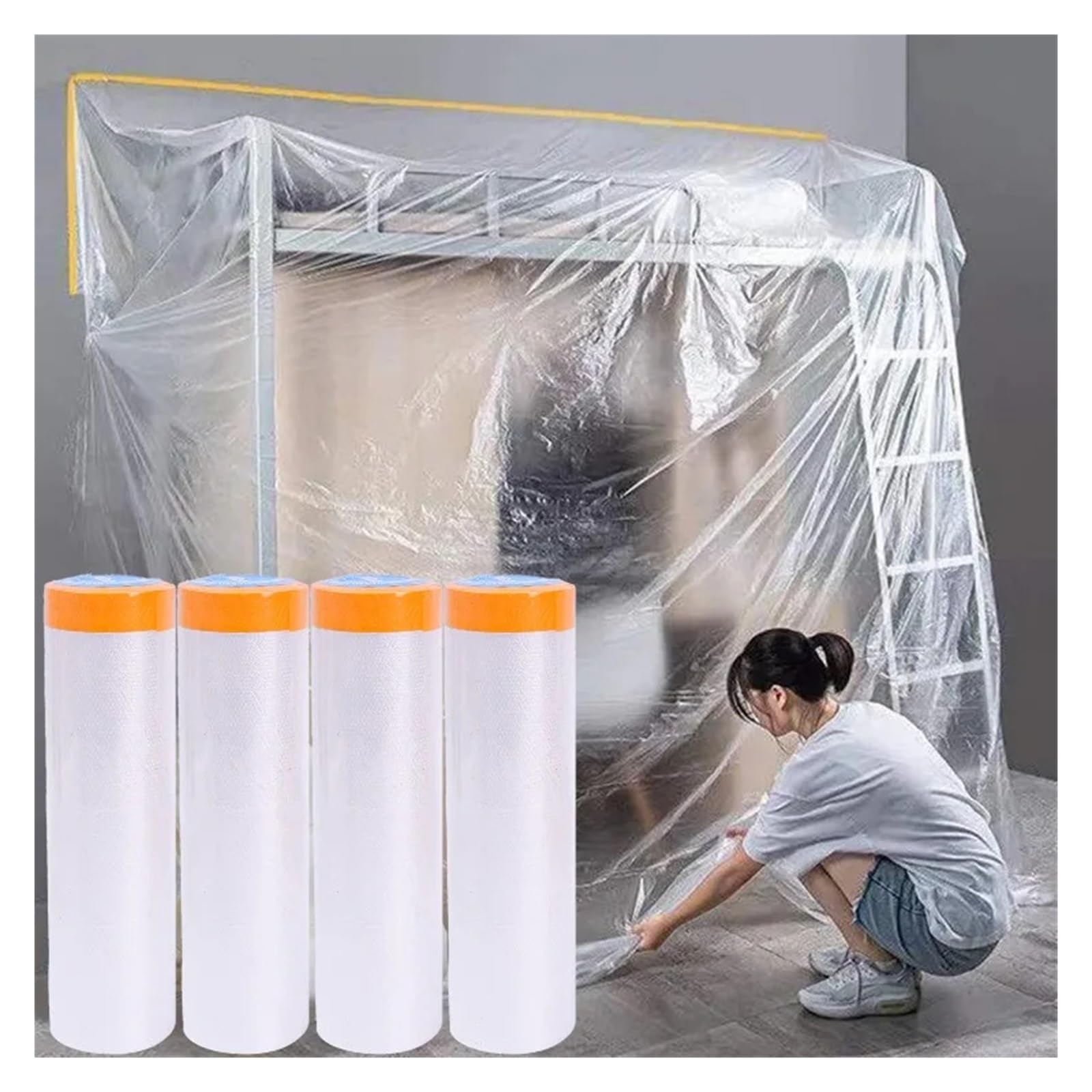 1/2/3 PC película a prueba de polvo gabinetes autoadhesivos muebles películas protección contra el cubiertas pintura pared plástico for hogar para Muebles(2.4x10M,3rolls-30m)