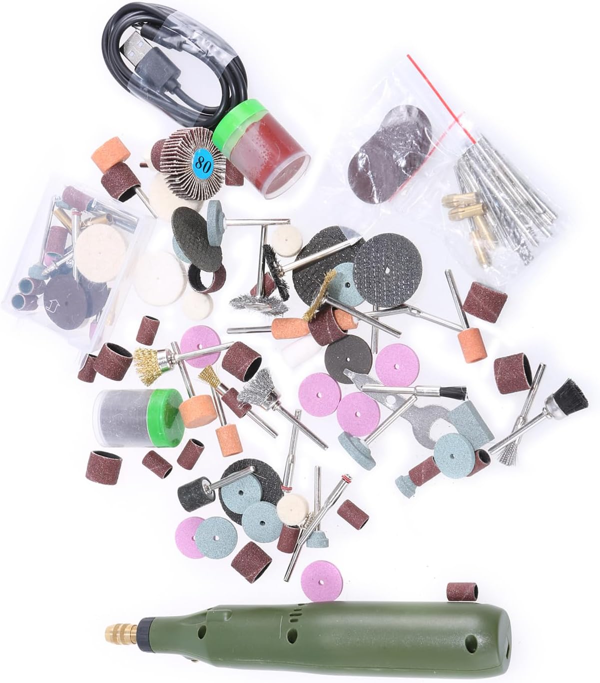 34/72/180Pcs Cordless Rotary Tool Set 4.2V USB Charging 1000RPM Power Tool For Carving Polishing Sanding