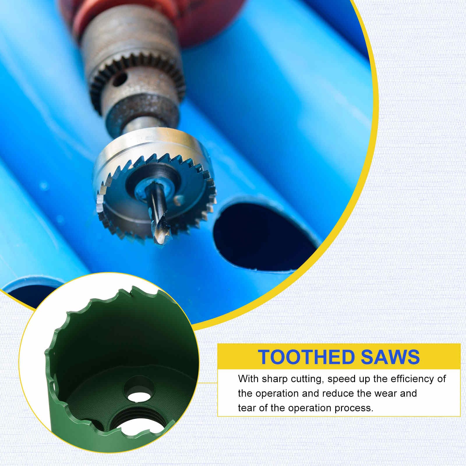 DTGN 2-9/16" Bi-Metal Hole Saw M42 HSS - 65mm Hole Cutter - Good for Thick Stainless Steel/Alloy/Aluminium/Brass/Copper - Green - Image 3