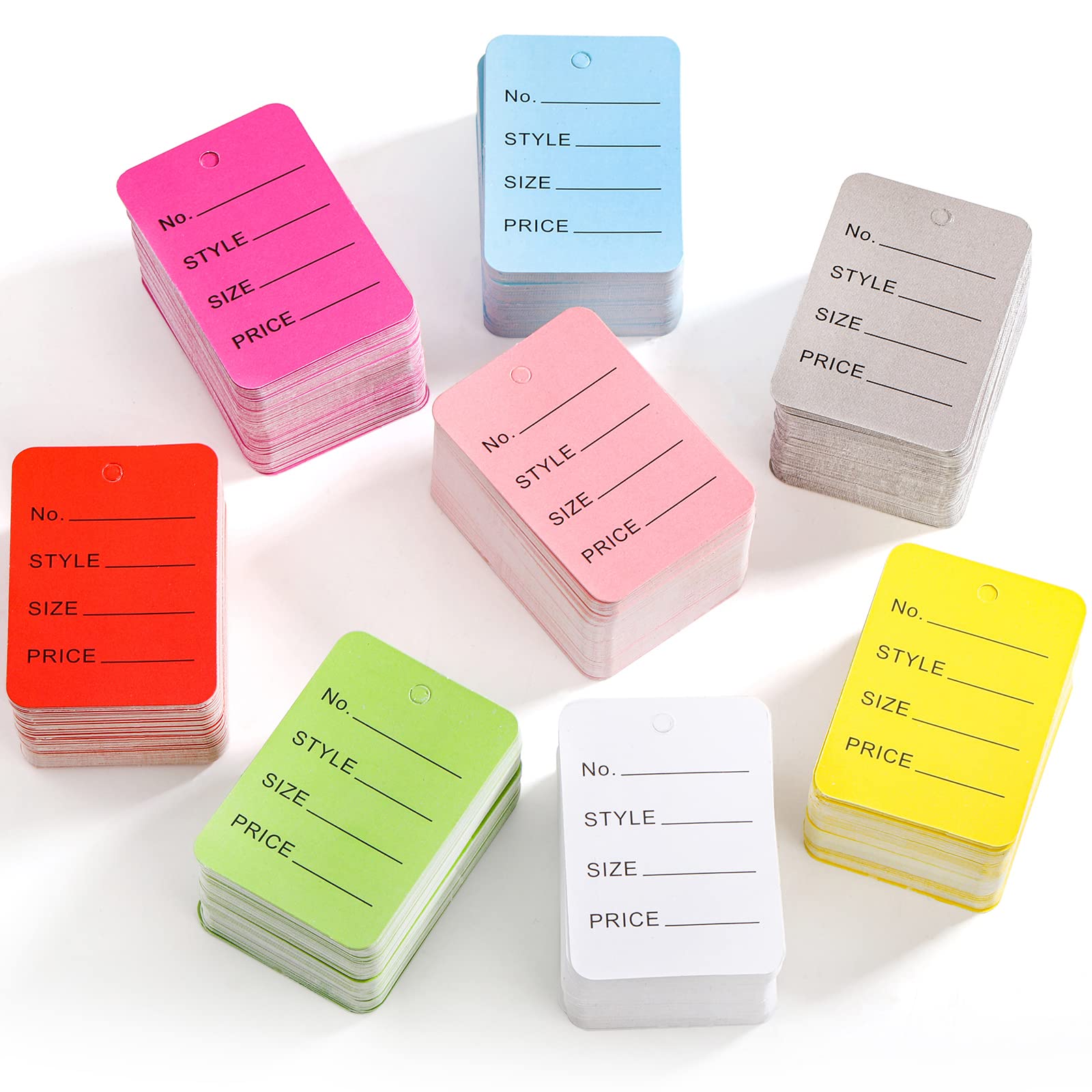 Nicunom 2000 PCS Price Tags, 1.97" x 1.38" Clothing Tags, Multi-Colors Merchandise Marking Tags Display Label for Product Jewelry Clothing Tags