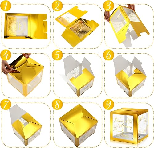 Miniatura 5 de Pajean 50 tarjetas de memoria Greenery Share a Memory Card para la celebración de la vida, caja de tarjetas de memoria con ventanas transparentes,