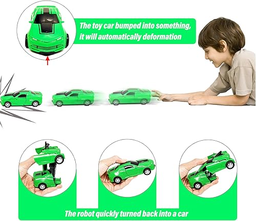 Miniatura 2 de Coche de juguetes transformadores - Robot Car Toy 2 en 1 Deformation Car - Juguetes de fricción para automóviles y camiones