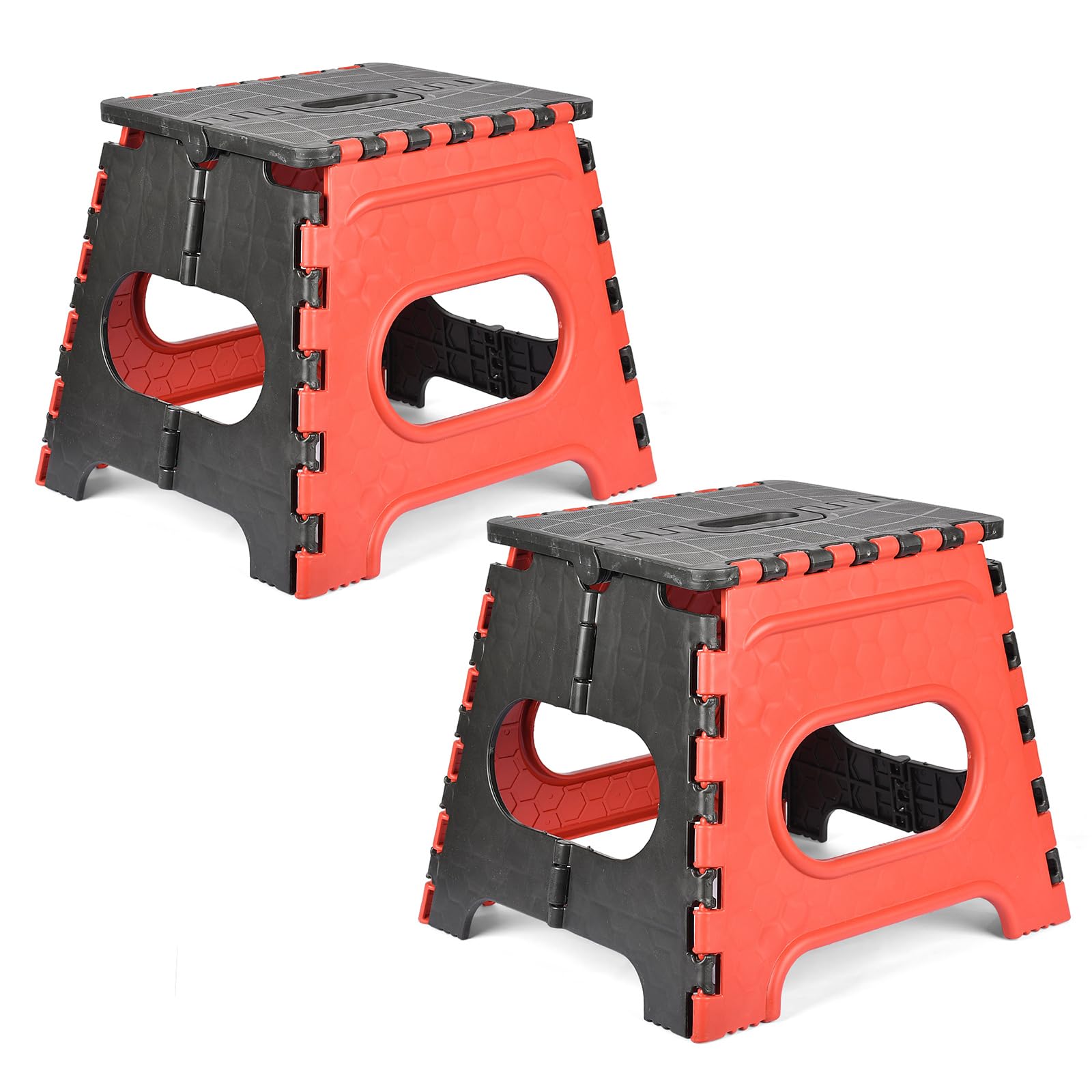 Kuber Industries Pack of 2 Stool | Collapsible Camping Chair | Foldable Stool | Portable Stool | Stool for Outdoor-Fishing-Hiking-Gardening | Multipurpose Sitting Stool | Small | Red & Black-image-21