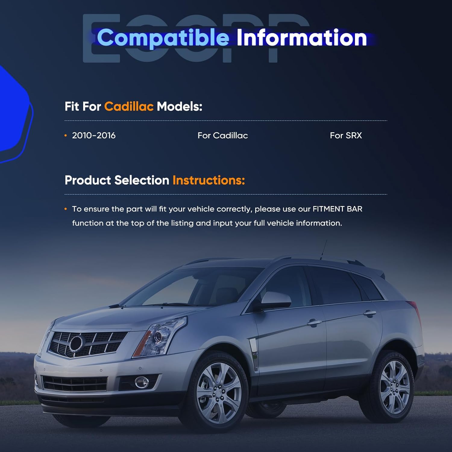 ECCPP Sunroof Sunshade Shade Curtain Cover Replacement for 2010-2011 Fit for Cadillac SRX 25964410 Beige
