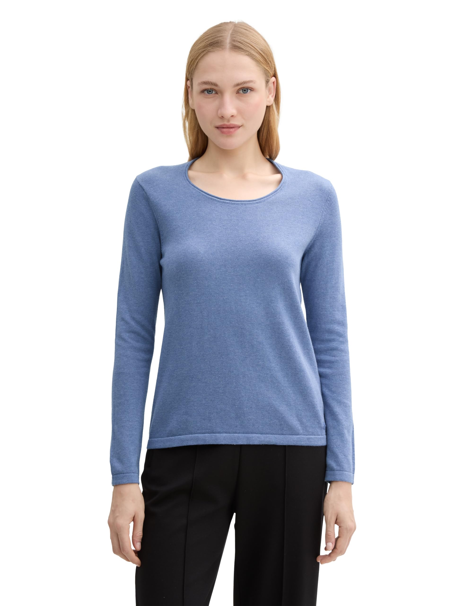Tom Tailor Damen 1045753 Basic Strickpullover aus Baumwolle