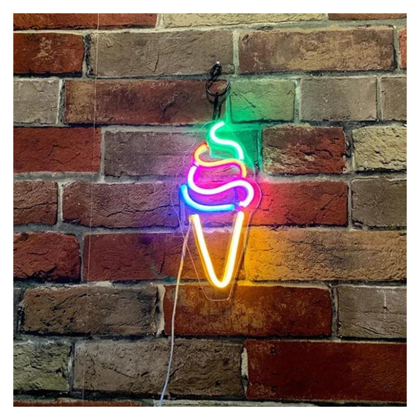 Luces de neón Letrero De Neón De Helado, Decoración Para Fiestas, Letreros Comerciales, Decoración De Postres, Lámpara De Neón Hecha A Mano De 20.3x42.7cm