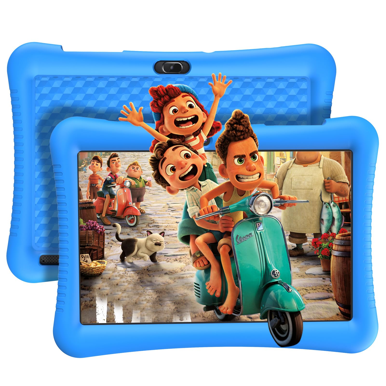 EagleSoar Tablet Bambini 10 Pollici Android 13 per Bambini Quad Core 3GB RAM 32GB ROM 6000mAh WiFi Bluetooth Controllo Parentale Apprendimento Educazione PC con Custodia (Blu)