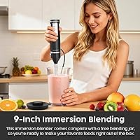 Vista 6 de 2-In-1 Hand Mixer Immersion Blender Electric Handheld, Portable Hand Blender Electric Mixer with Beater Dough Whisk & Blending Cup, Food Processor