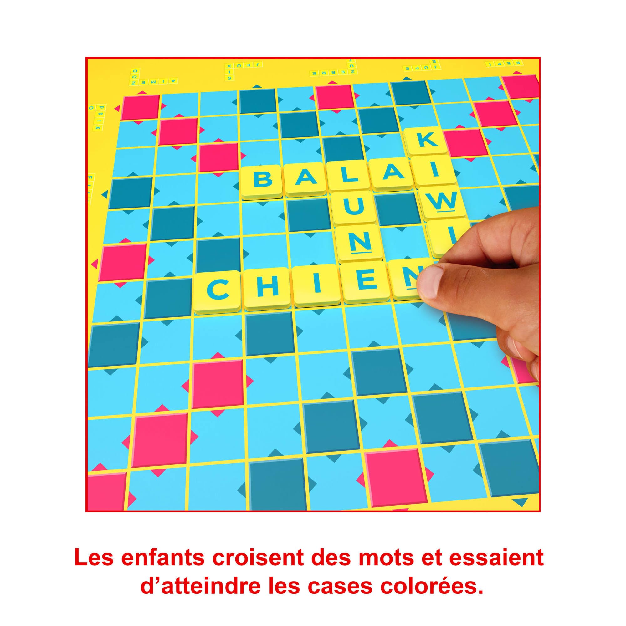 Mattel Games Scrabble Junior, Jeu de Société pour Enfant, dès 6 Ans, Jeu de Société Enfants avec de Lettres, Jeux Enfants dès 6 Ans, Version Française, Y9668