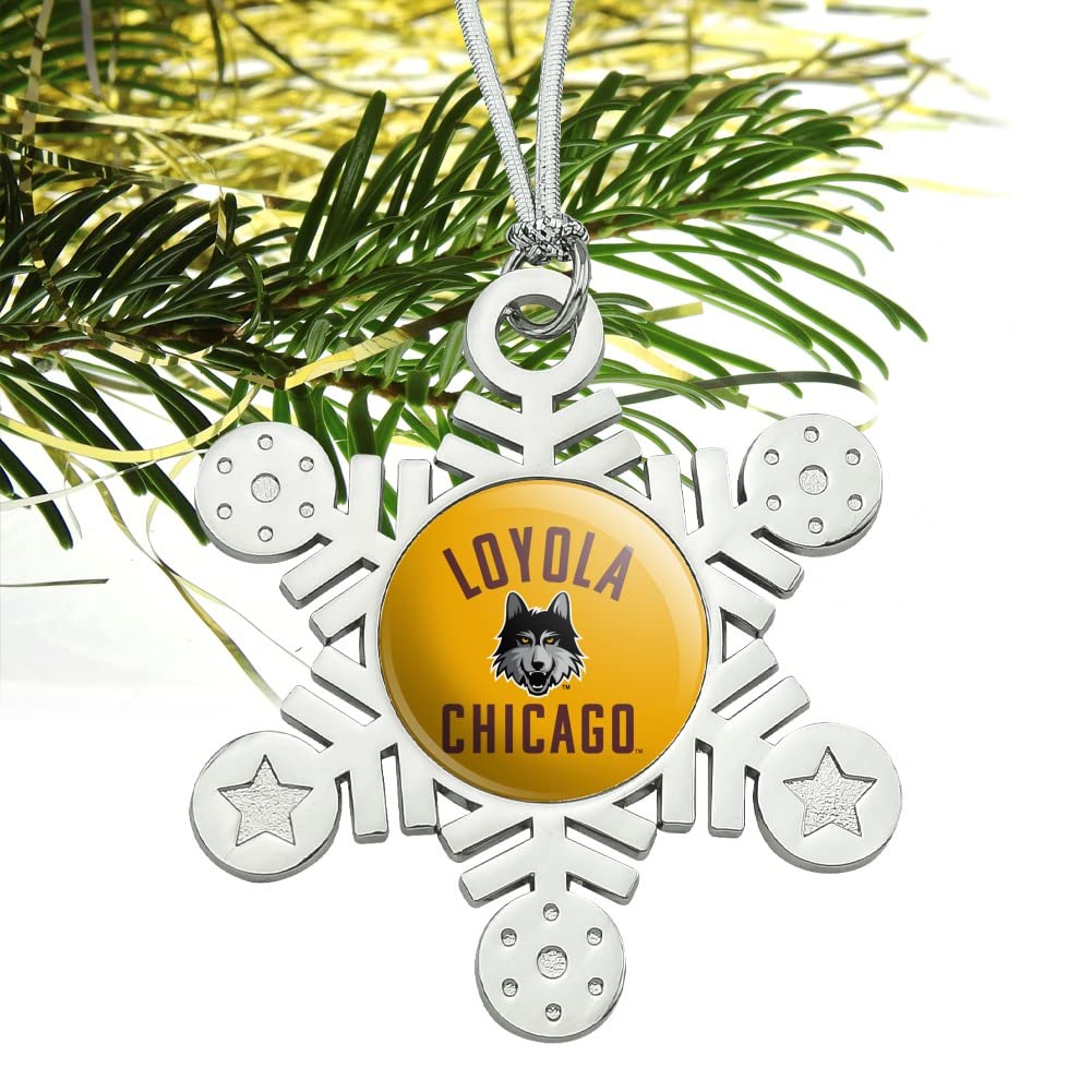 GRAPHICS & MORE Loyola University Chicago Ramblers Metal Snowflake Christmas Tree Holiday Ornament