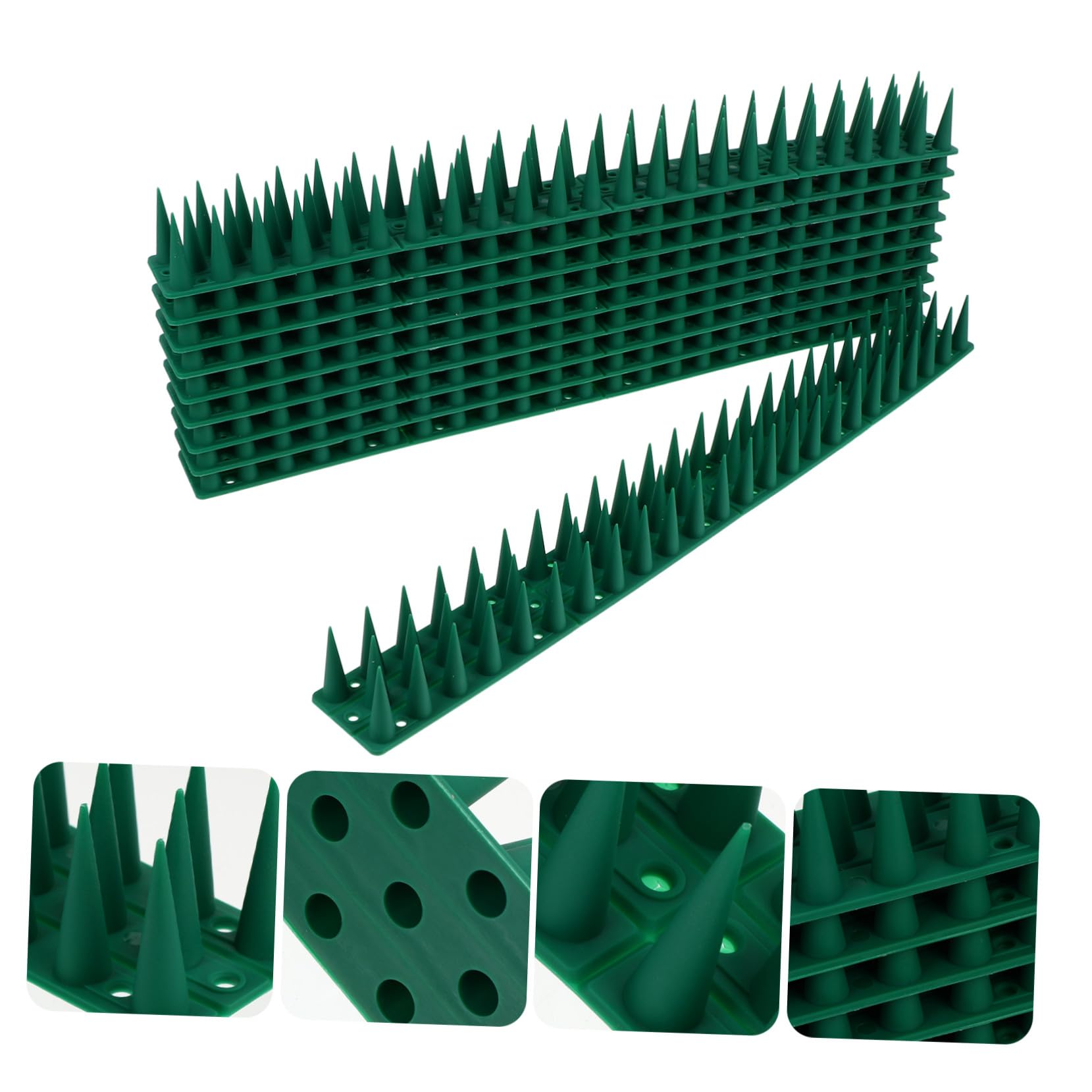 Spina Antiuccelli in Plastica Verde, 10 Set per Piccioni | Strisce ad Alta Densità, Barriera Antiarrampicata, per Camini e Zone Guano