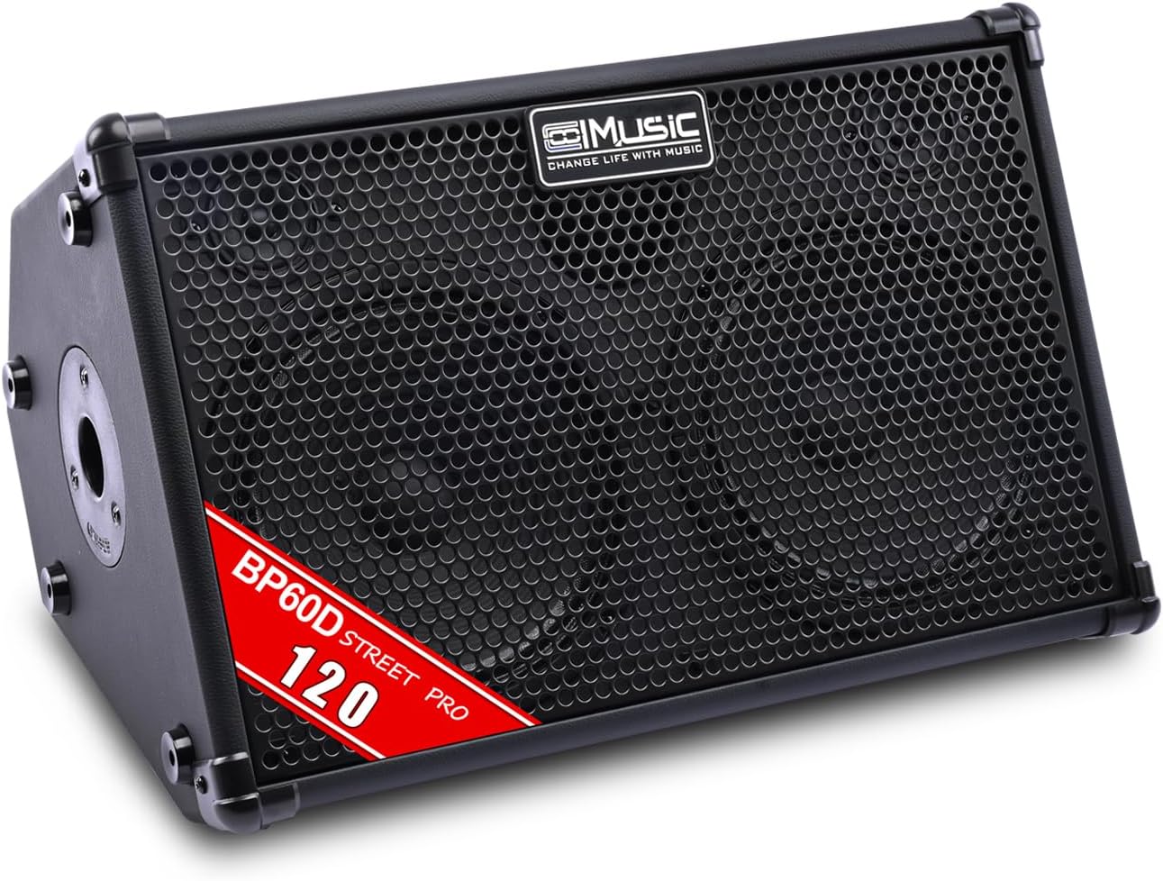 Coolmusic BP60D 60W*2Speaker Battery Powered Acoustic Guitar Amplifier- Portable Bluetooth Speaker with Reverb Chorus Delay Effect, 7 Inputs