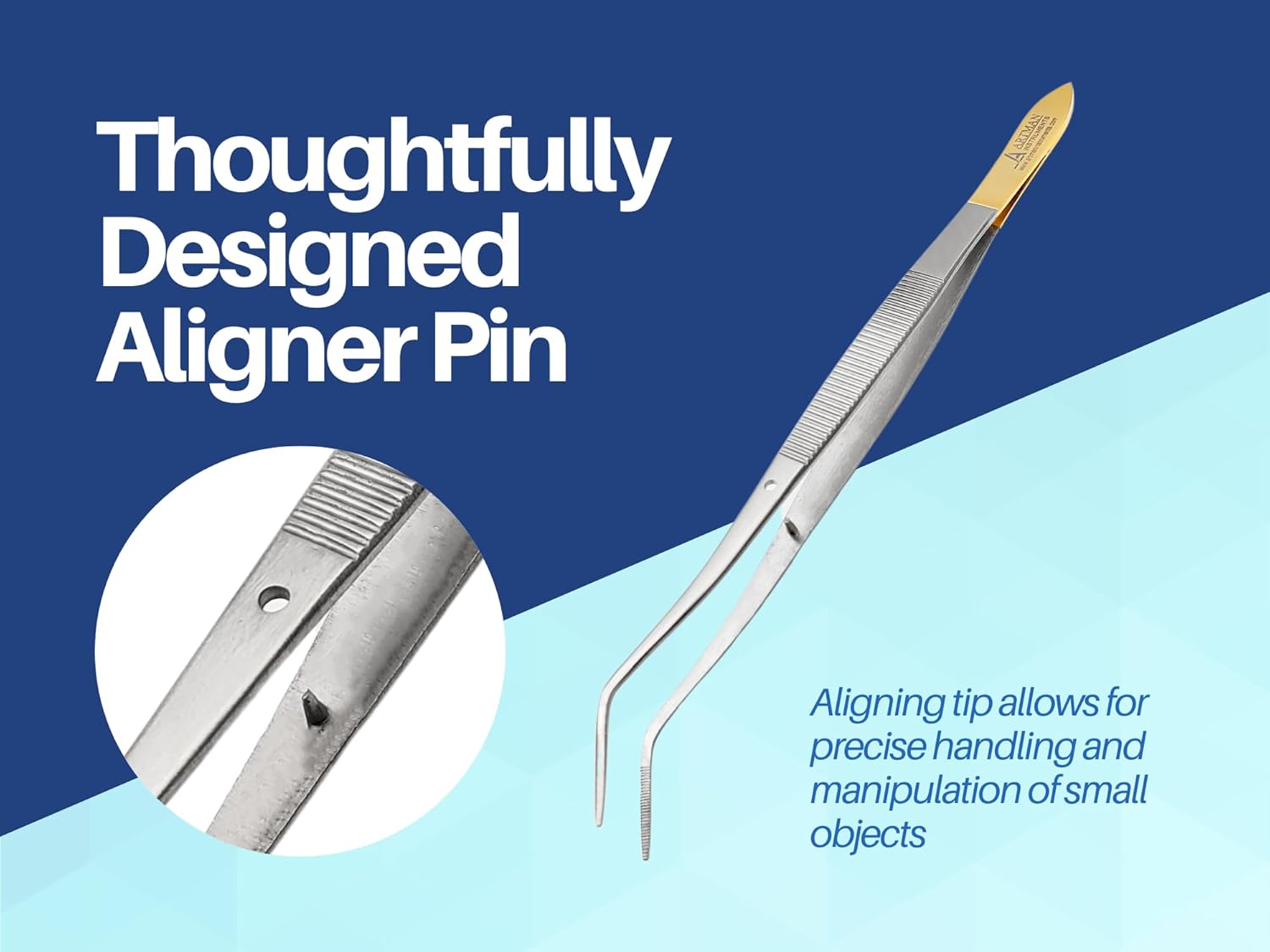 Bundle of Meriam Premium Tweezers 6" Cotton Pliers Pack of 3 Dental Dressing Angled Tip Surgical Forceps & Dental Mirrors 7" Gold Plated Handle Set of 5 by Artman Instruments